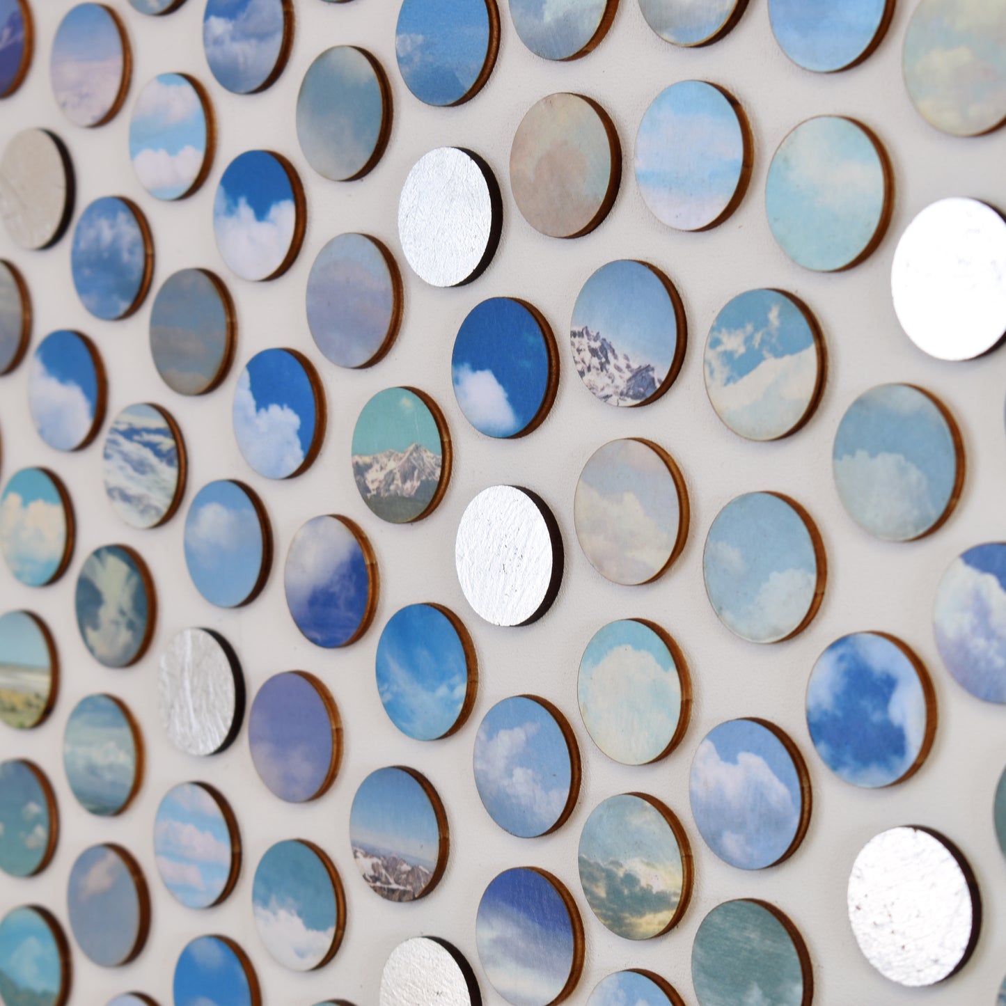 Silver Lining Sky Dots Circle Collage