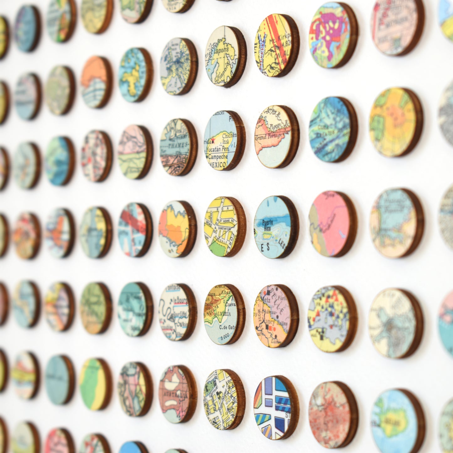 Two Hundred and Fifty Six World Map Dots Collage