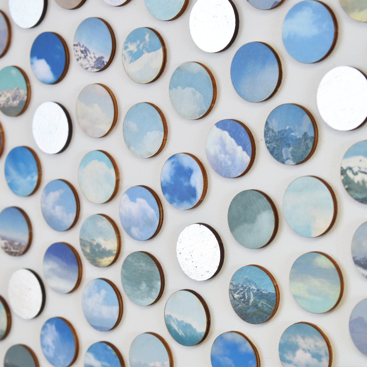 Silver Lining Sky Dots Circle Collage