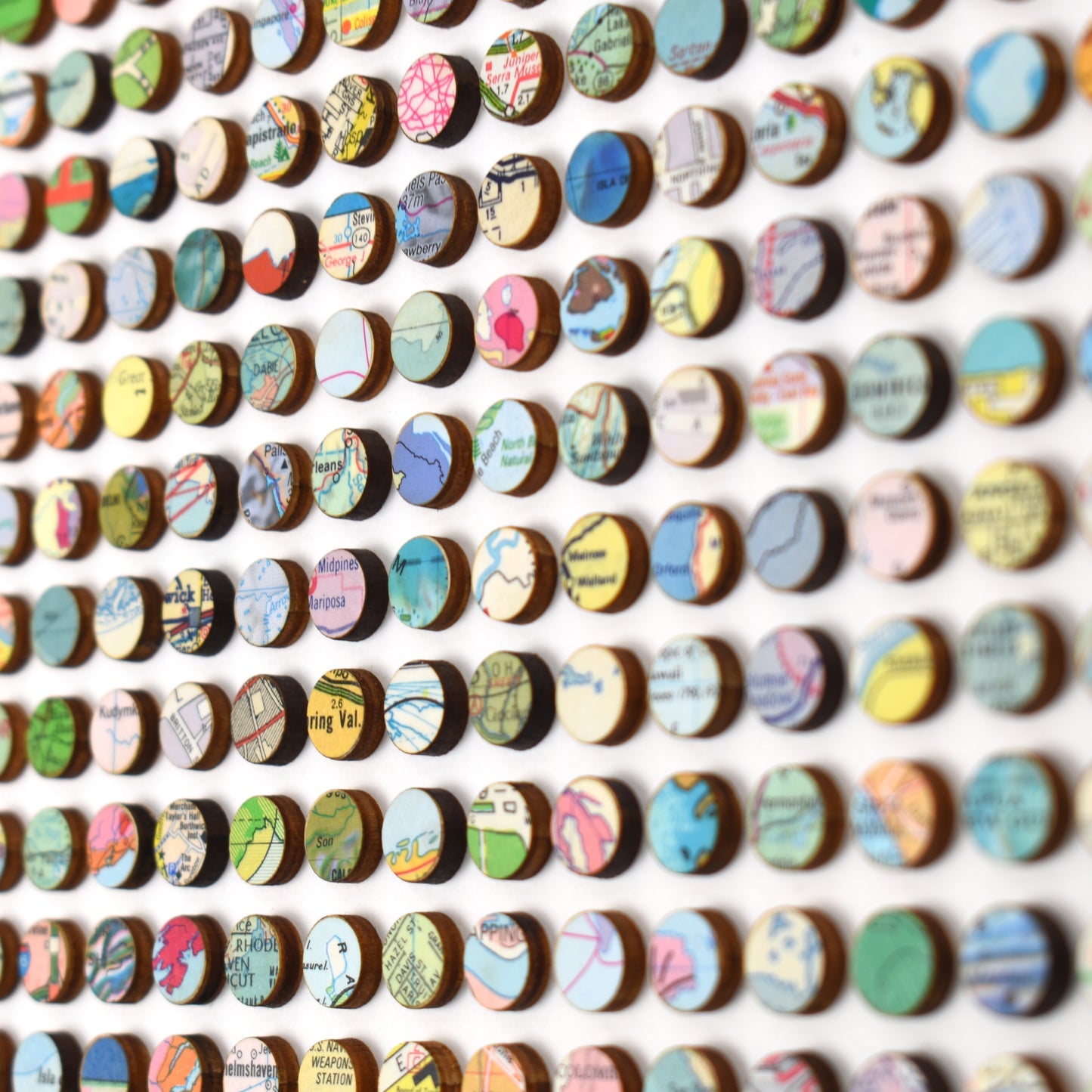 Three Hundred and Twenty Two World Map Dots Collage, Pastel
