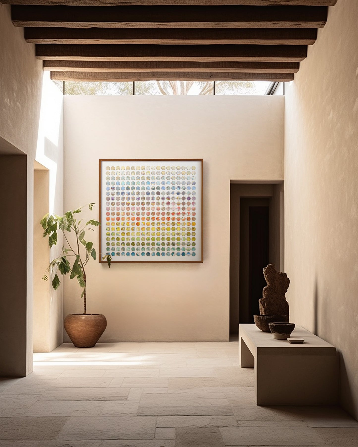 Three Hundred and Twenty Four World Map Dots Rainbow