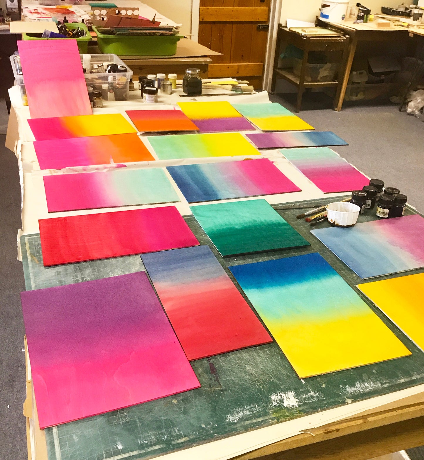 Irregular Stripe Colour Study Painting