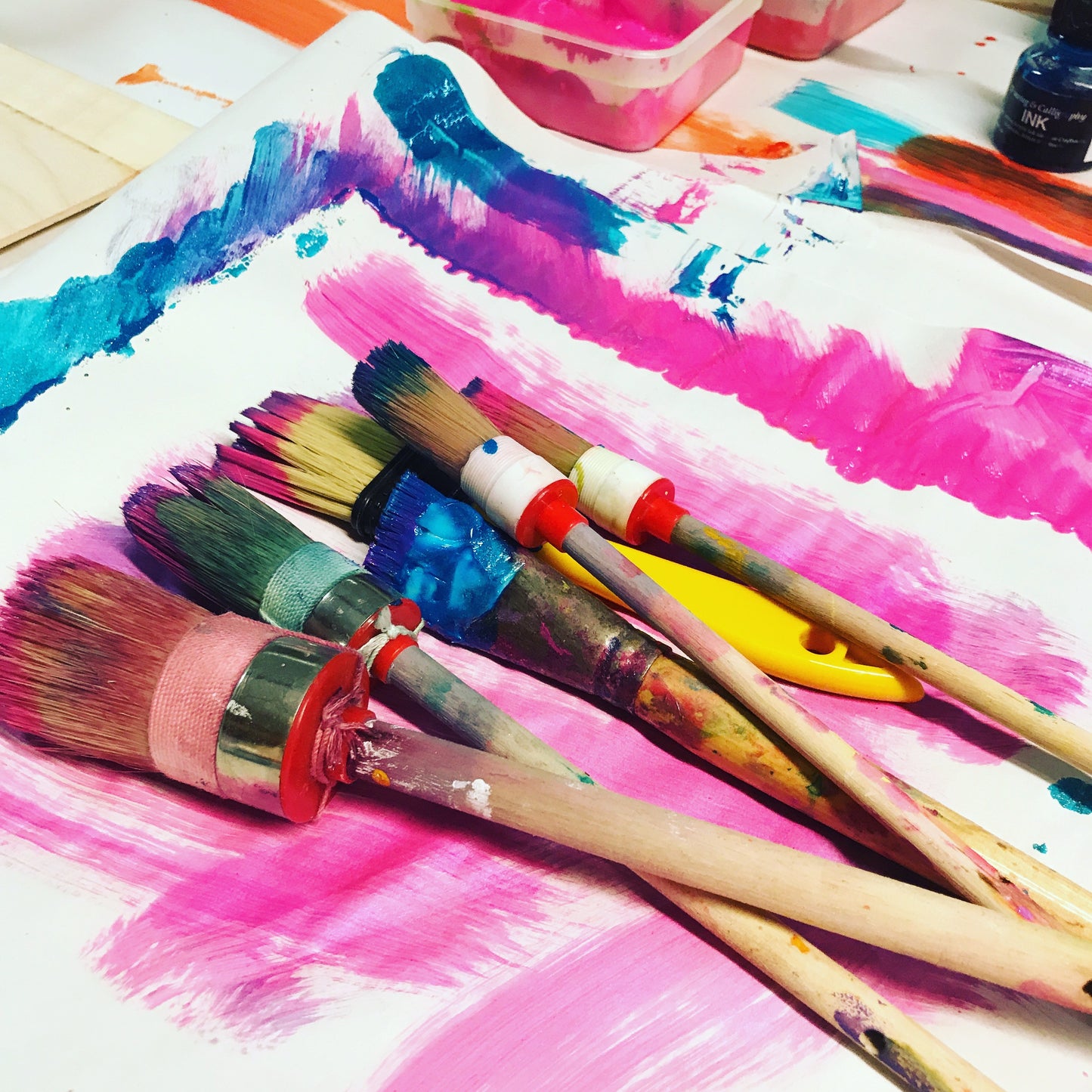 Irregular Stripe Colour Study Painting