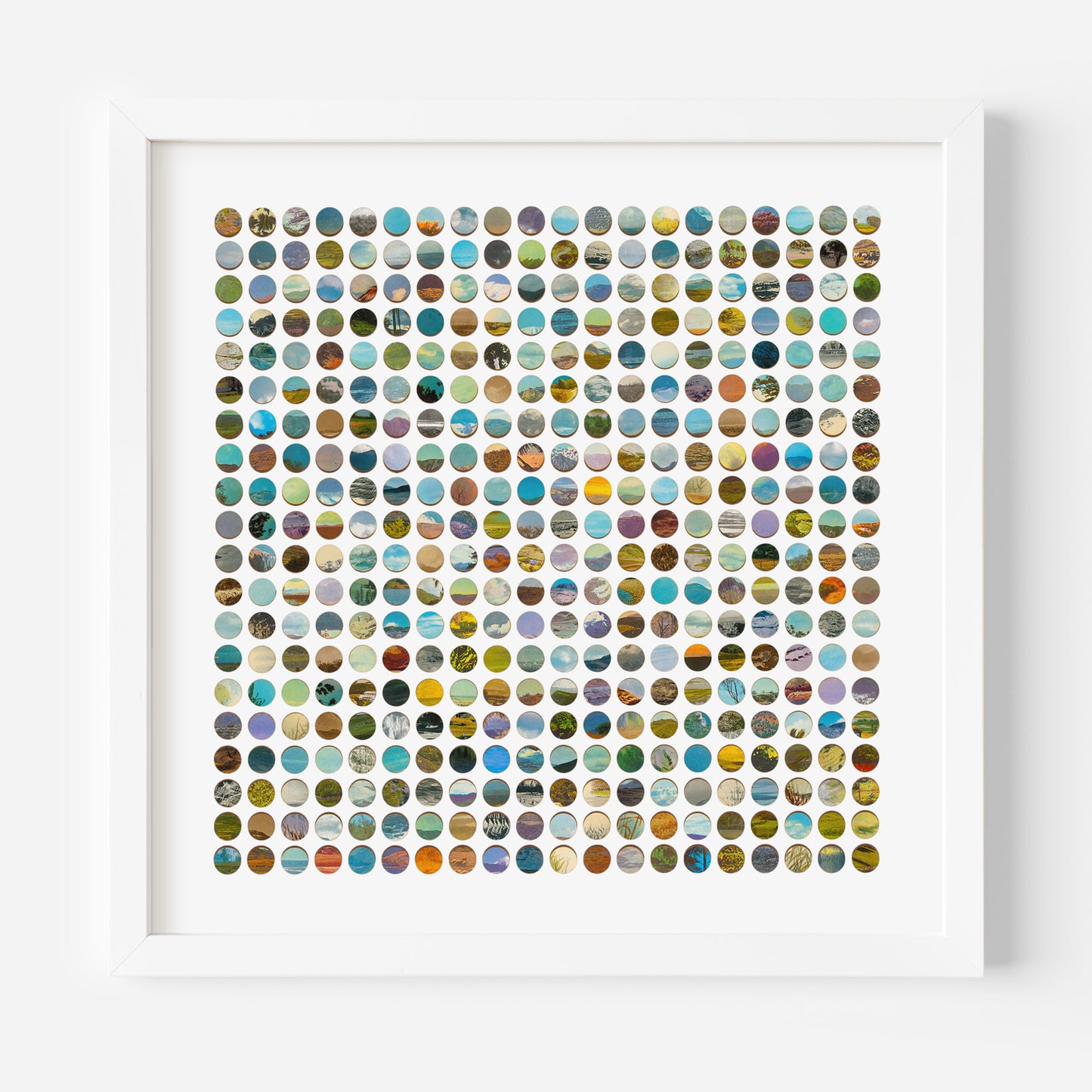 Four Hundred Winter Landscape Dots Collage Print
