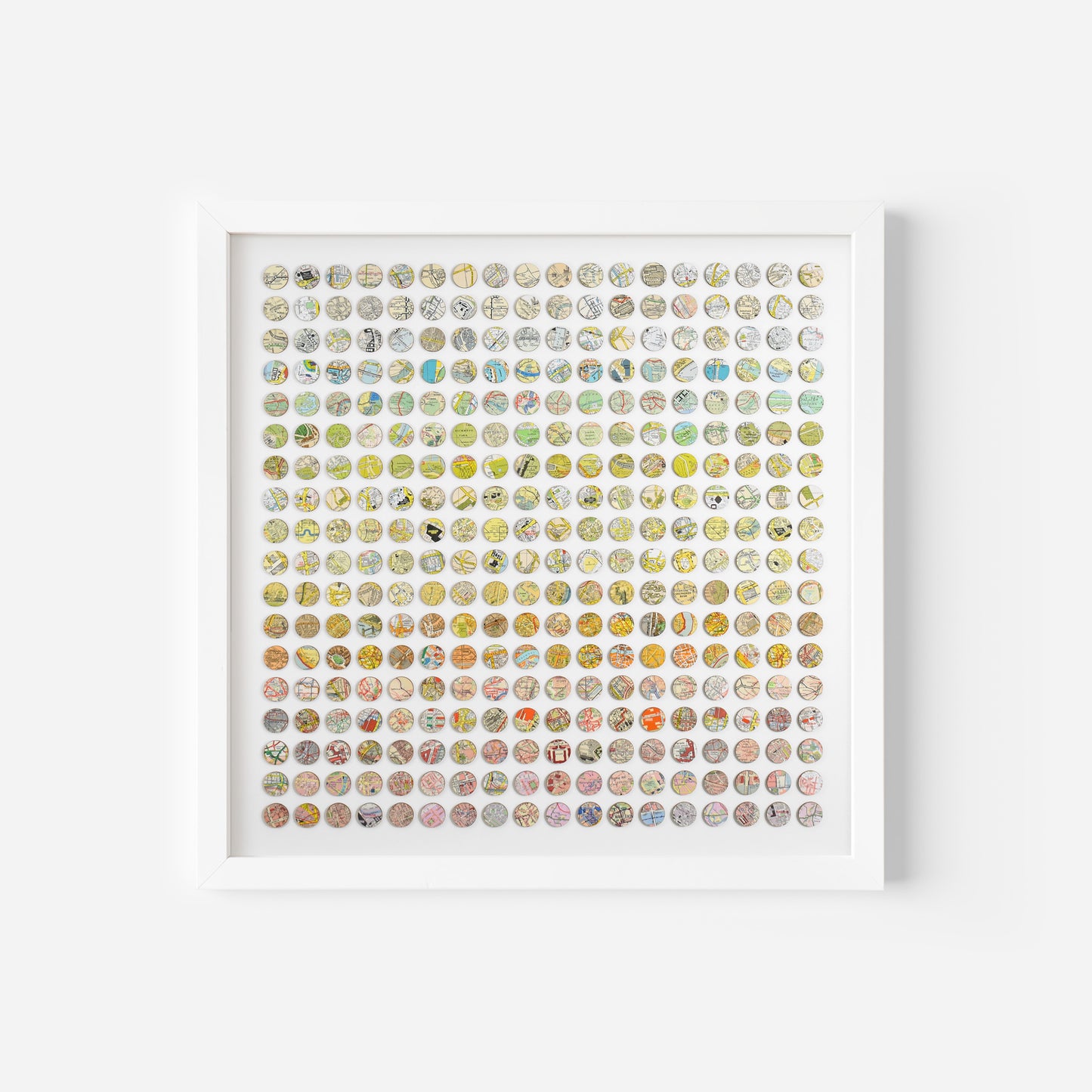 Three Hundred and Twenty Four London Rainbow Map Dots Collage