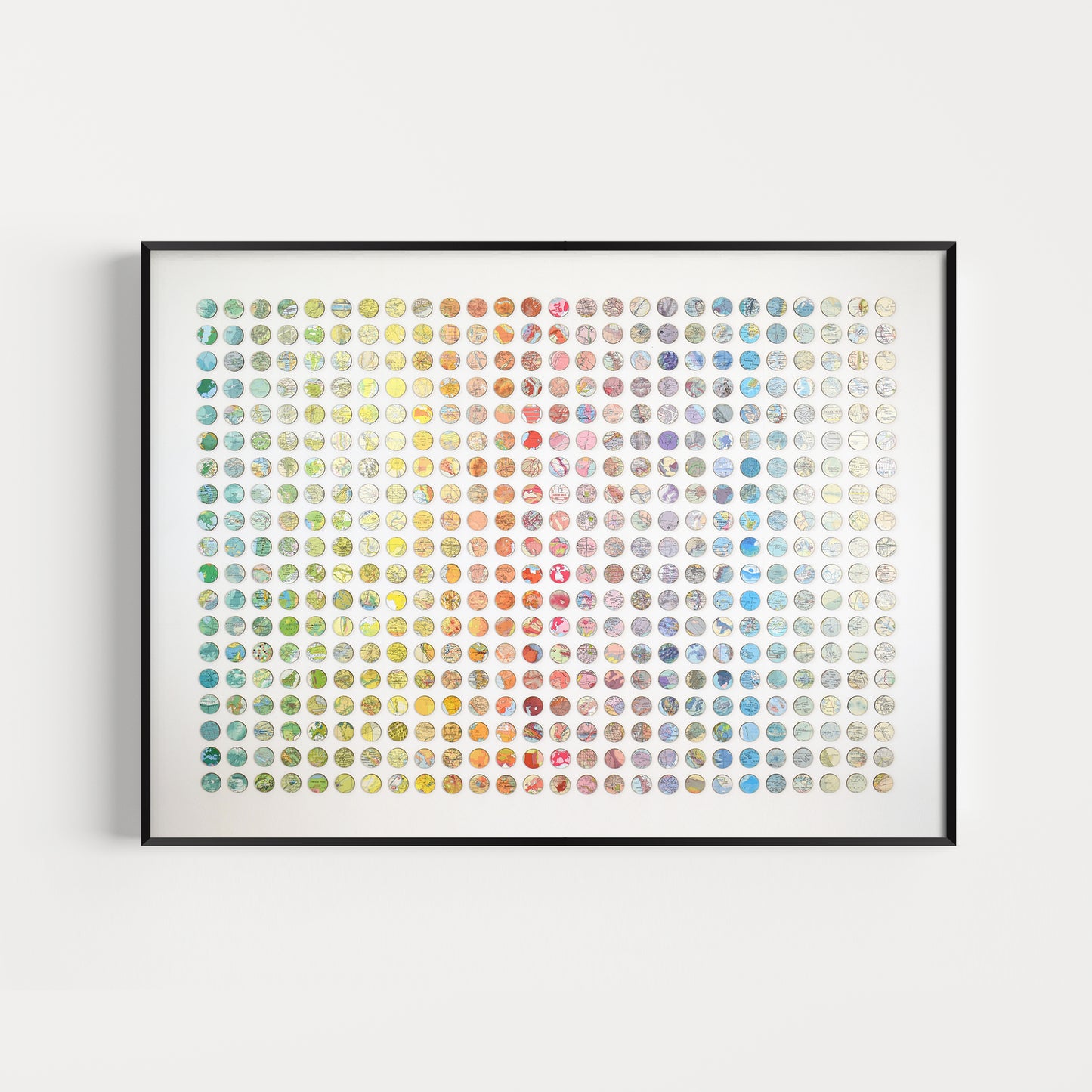 Four Hundred and Ninety Four Rainbow Map Dots Collage, Landscape