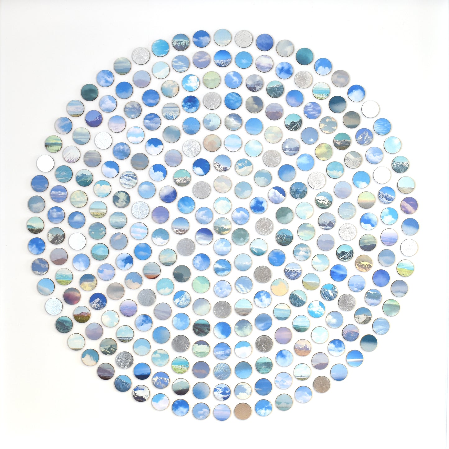 Silver Lining Sky Dots Circle Collage