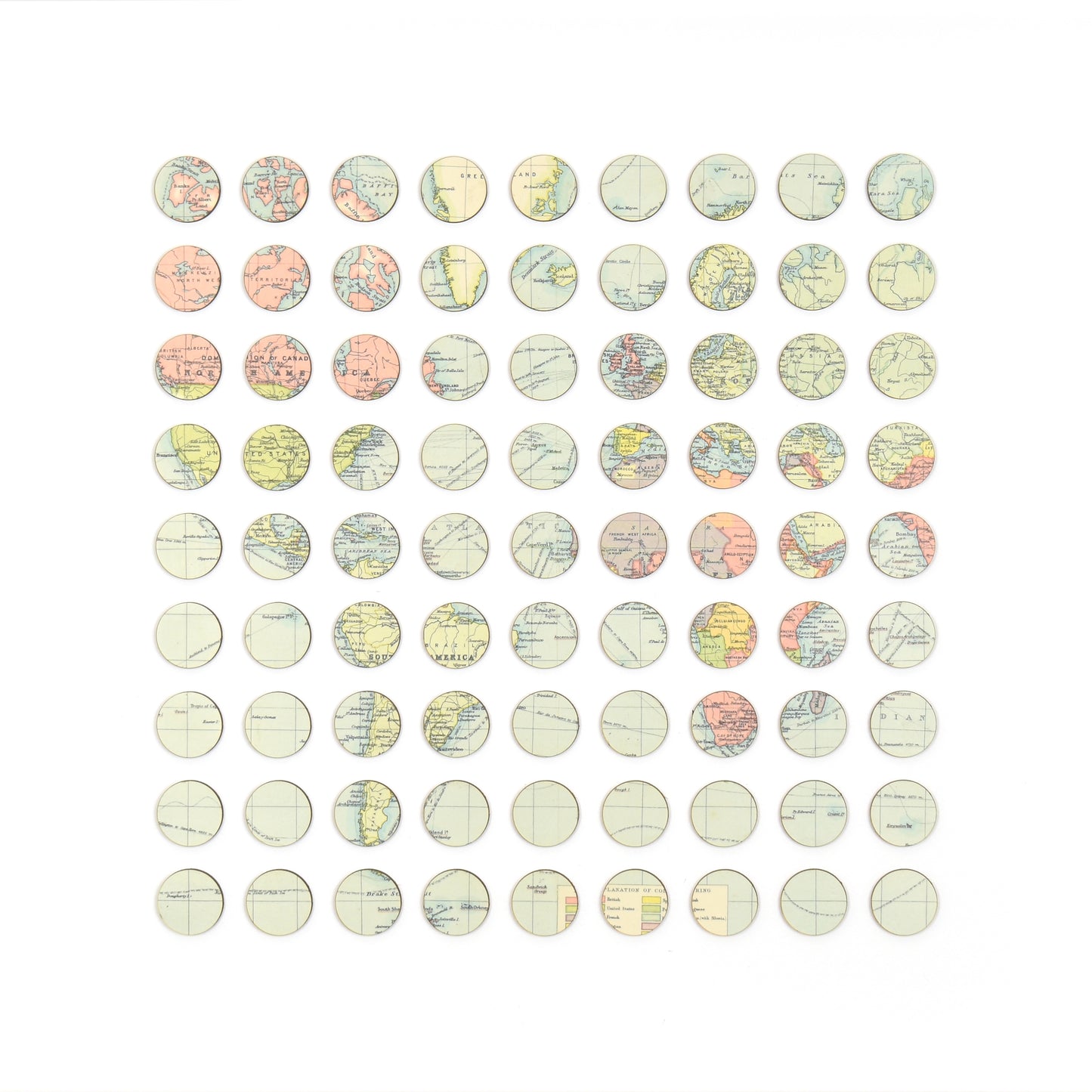 Eighty One Continuous World Map Dots Collage