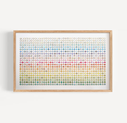 Eight Hundred and Eighty Map Dots Rainbow Collage, Landscape