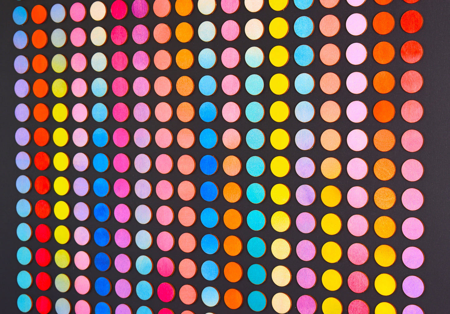 Three Hundred And Twenty Four Ombre Stripe Dots Painting, Black