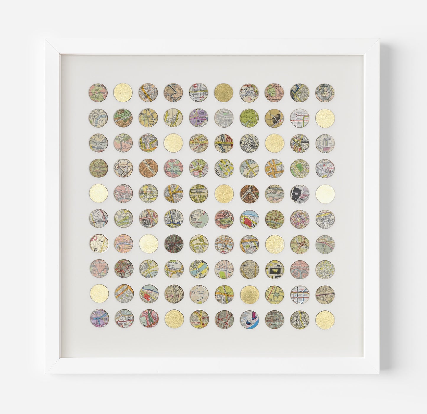 Amelia Coward map dots and dots with gold leave