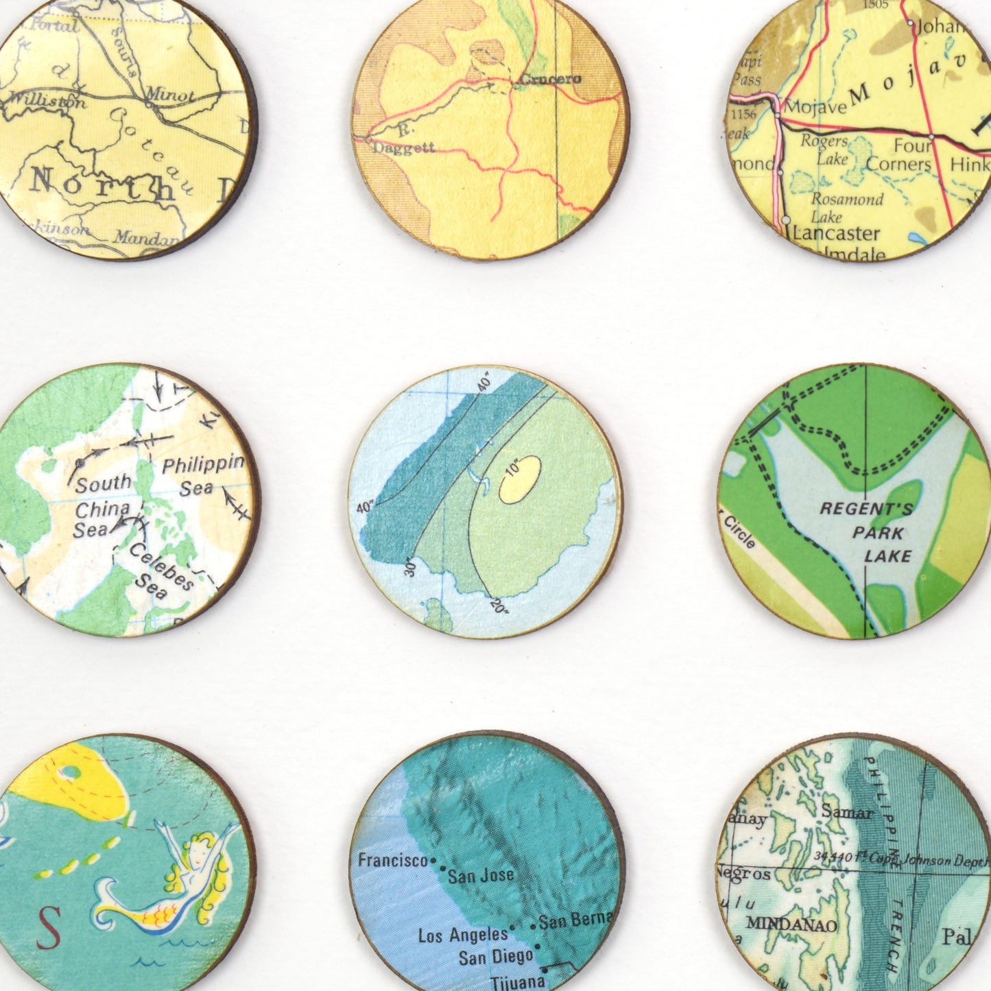 Amelia Coward map dots detail, green dots