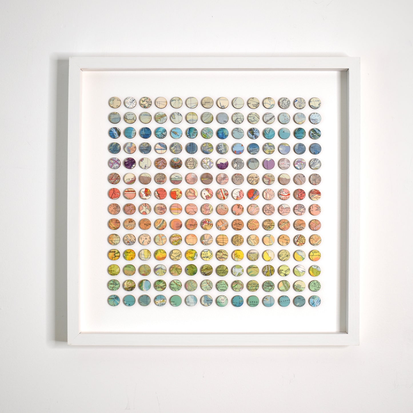 One Hundred and Ninety Six Rainbow Map Dots Collage