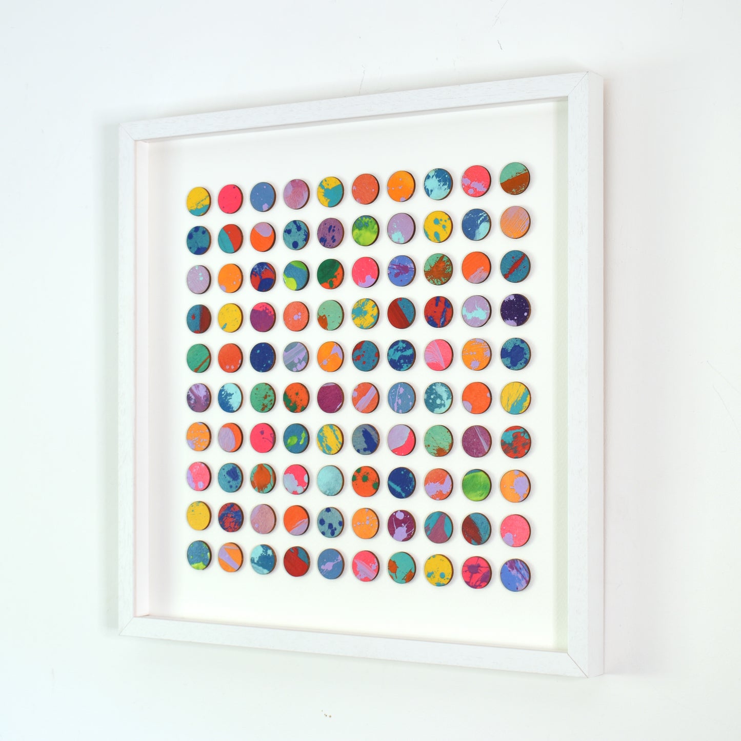 One Hundred Splash Dots Painting With Gold Leaf
