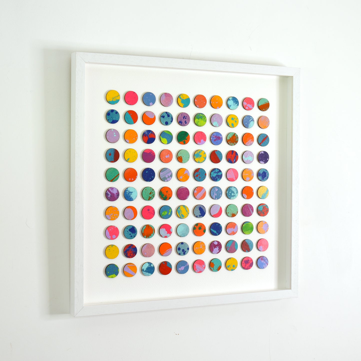 One Hundred Splash Dots Painting With Gold Leaf