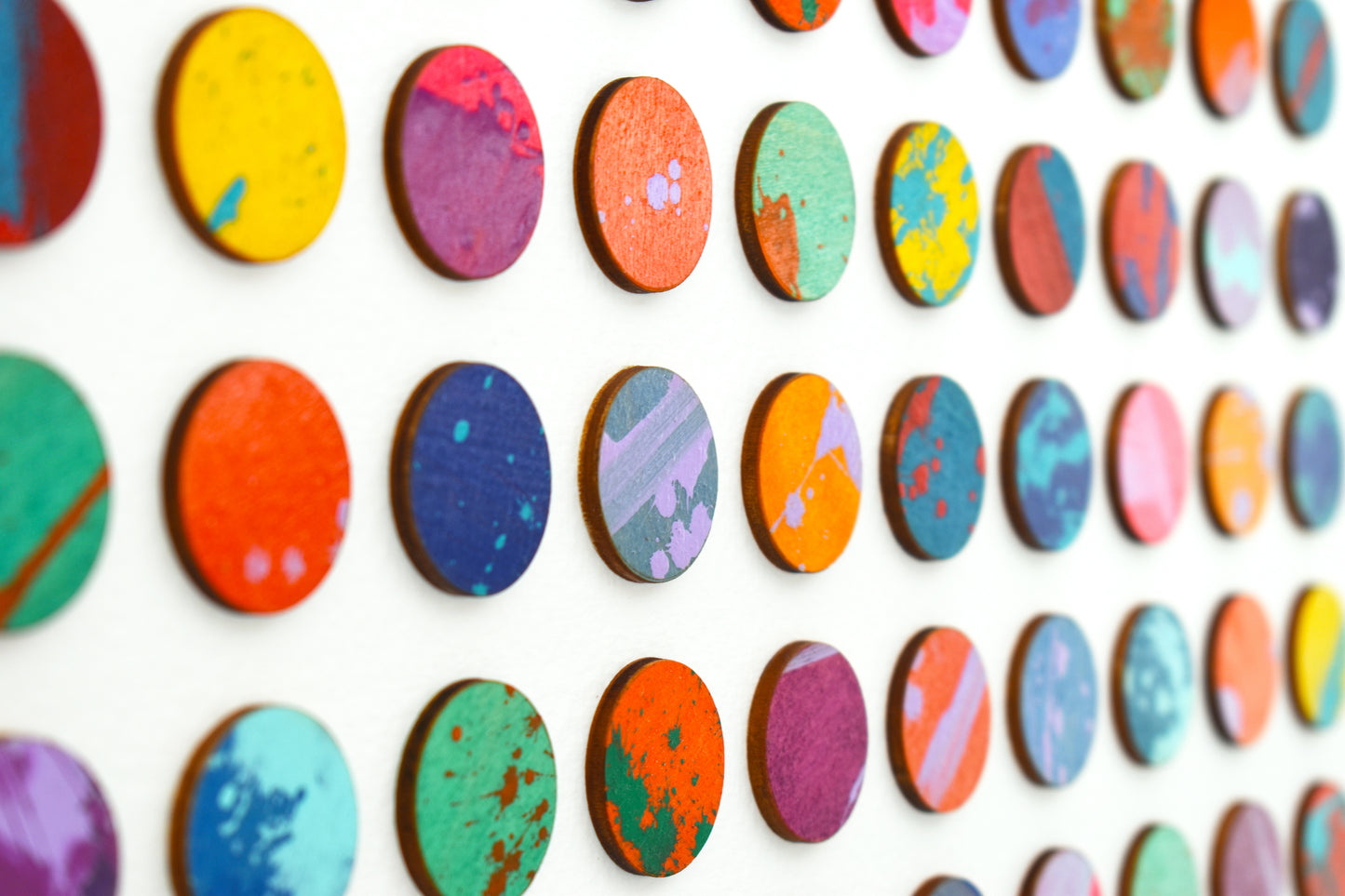 One Hundred Splash Dots Painting With Gold Leaf