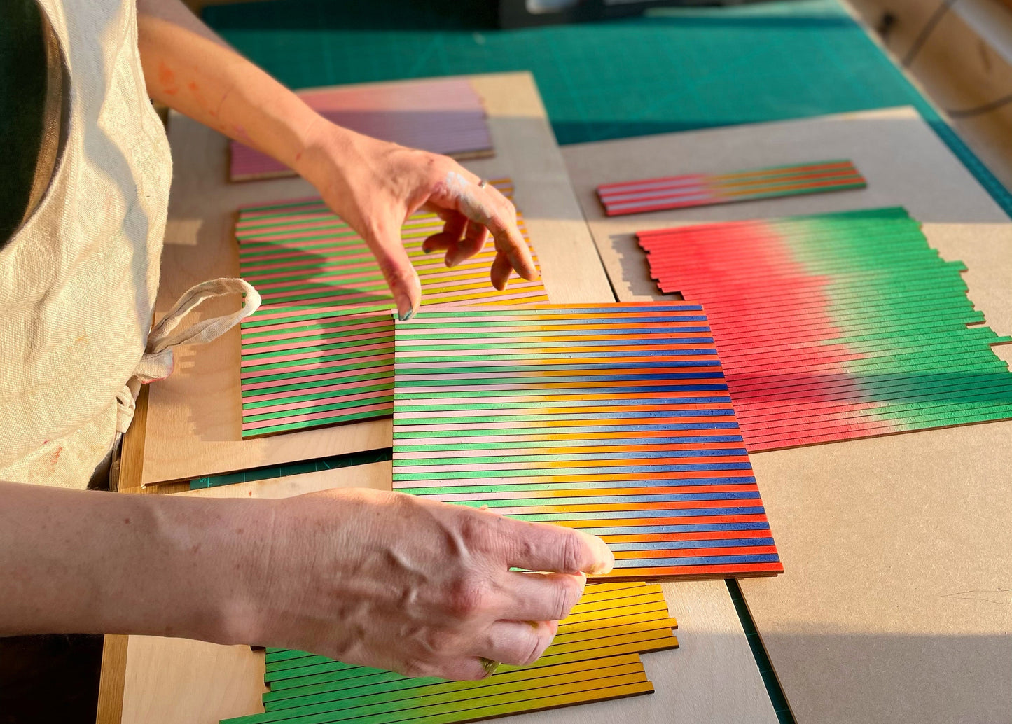 Stripe Blocks Colour Study Painting