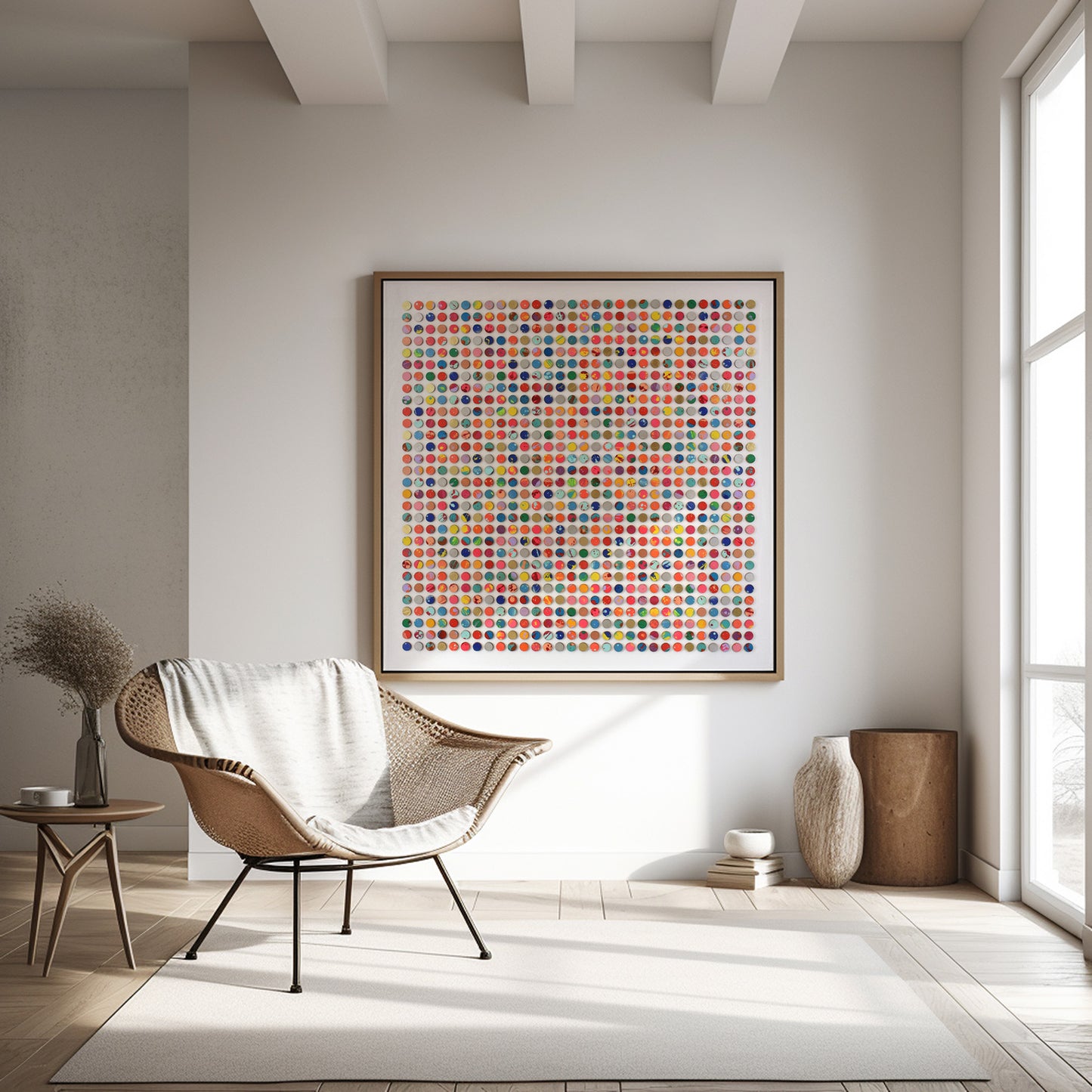 Nine Hundred Splash Dots Painting With Gold Leaf