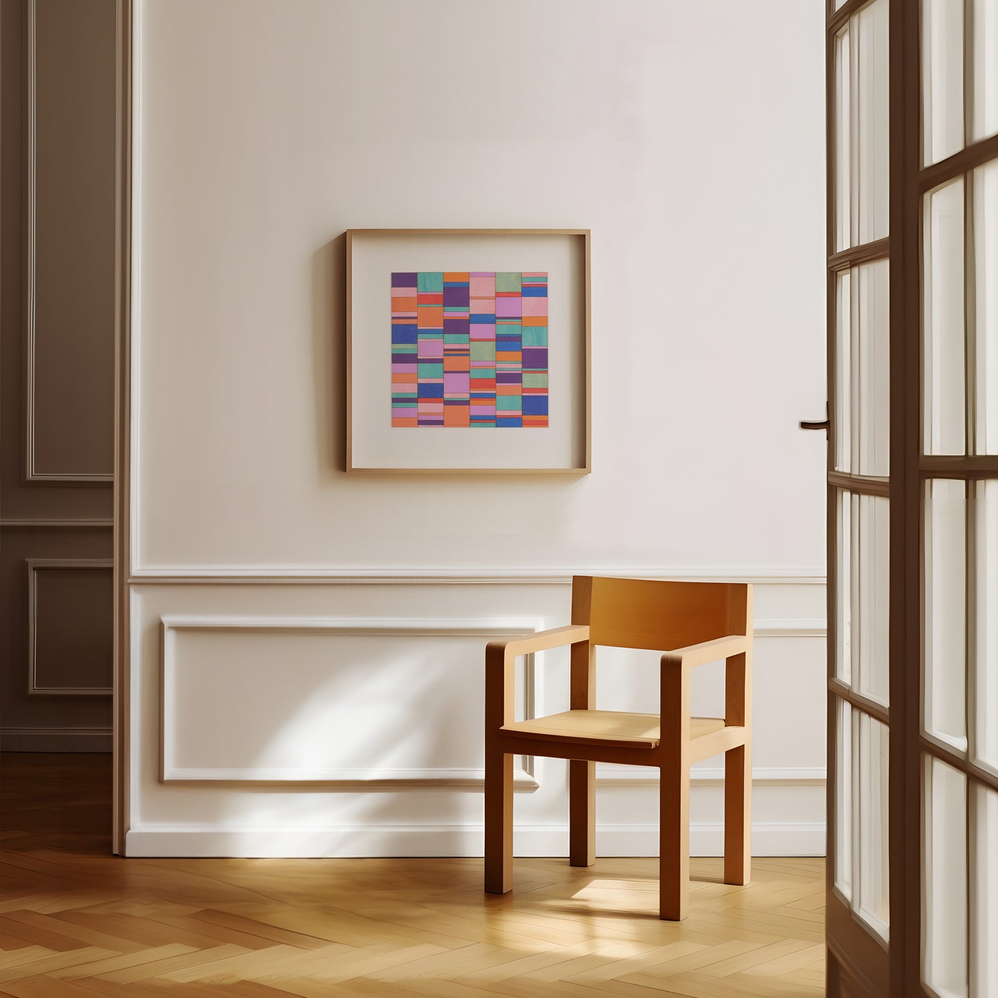 Intersecting Stripe Block Colour Study Painting