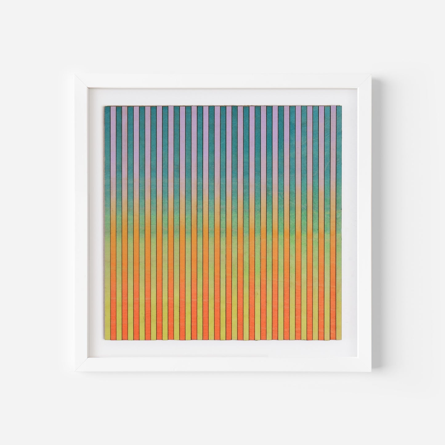 Narrow Stripe Colour Study Painting, Orange and Violet