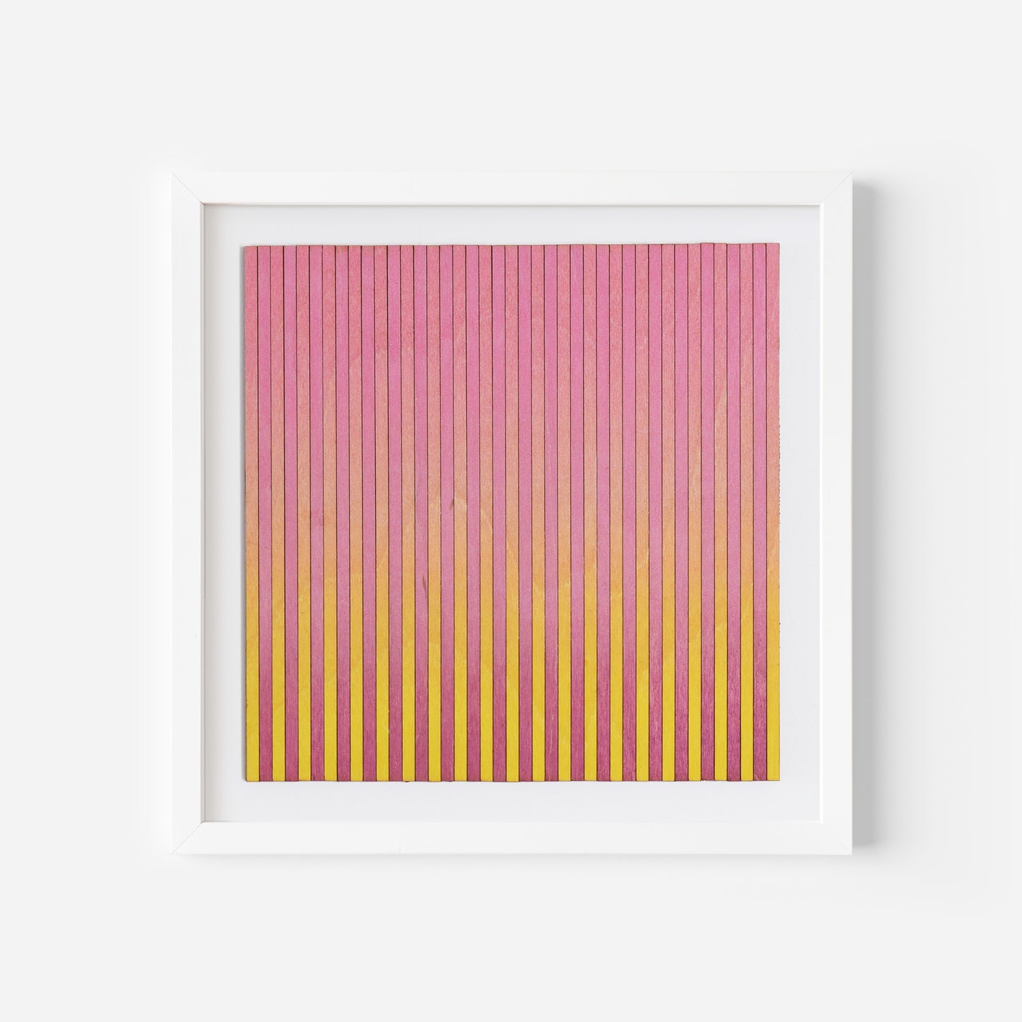 Narrow Stripe Colour Study Painting, Yellow and Pink