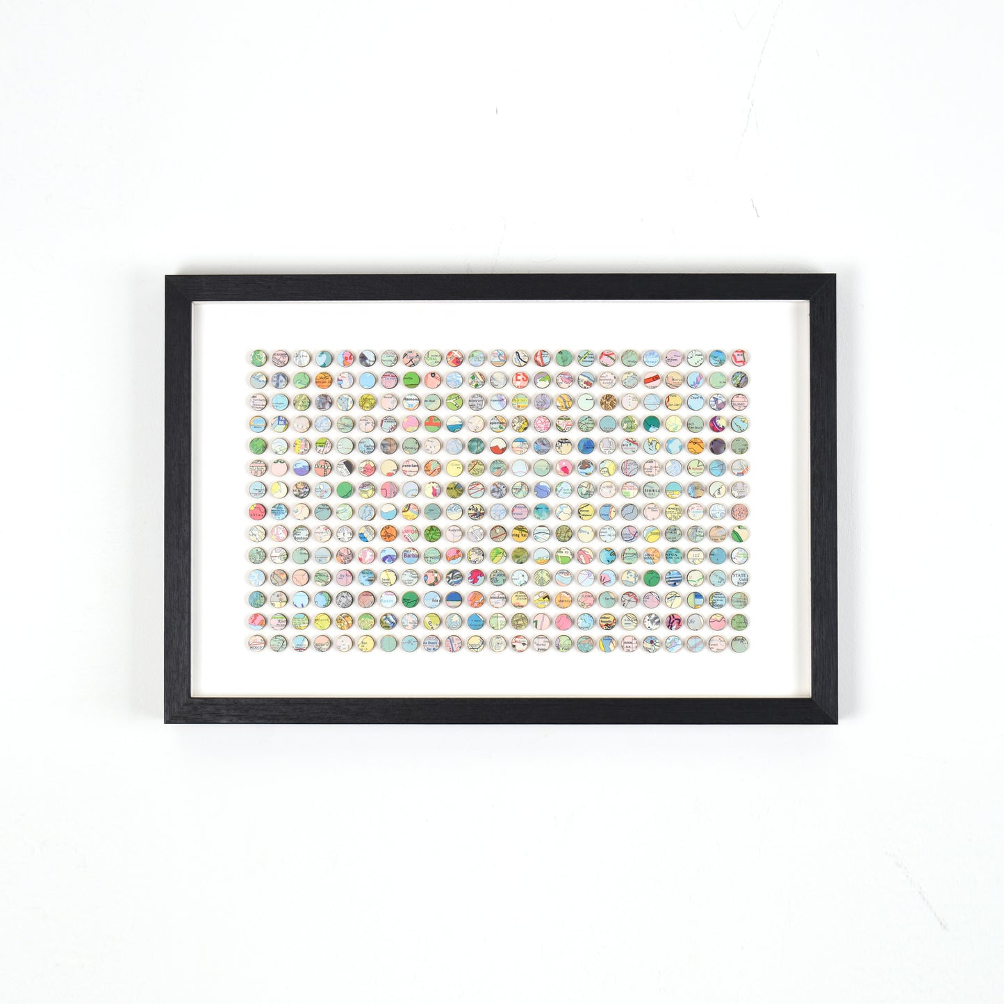 Three Hundred and Twenty Two World Map Dots Collage, Pastel