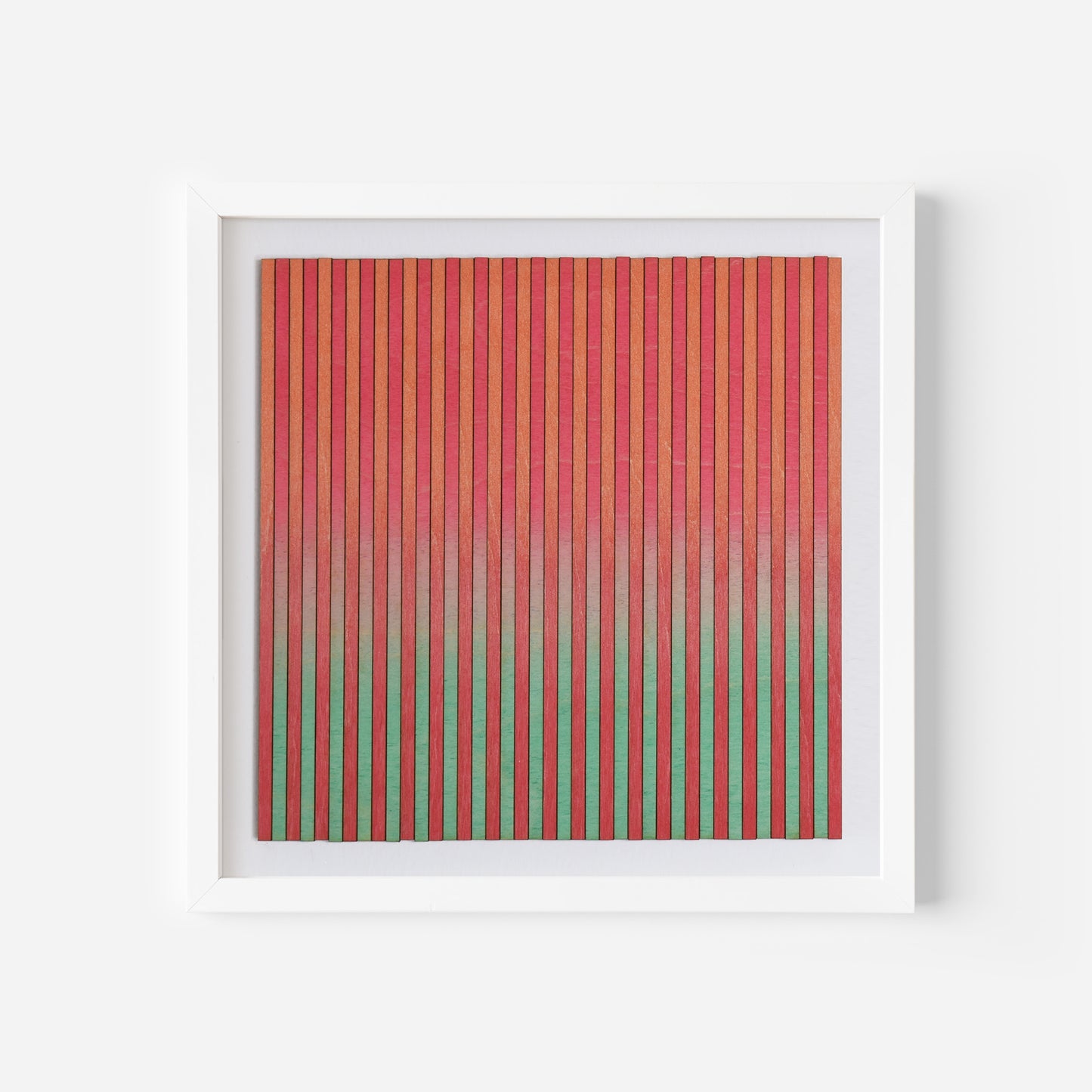 Narrow Stripe Colour Study Painting, Red and Green