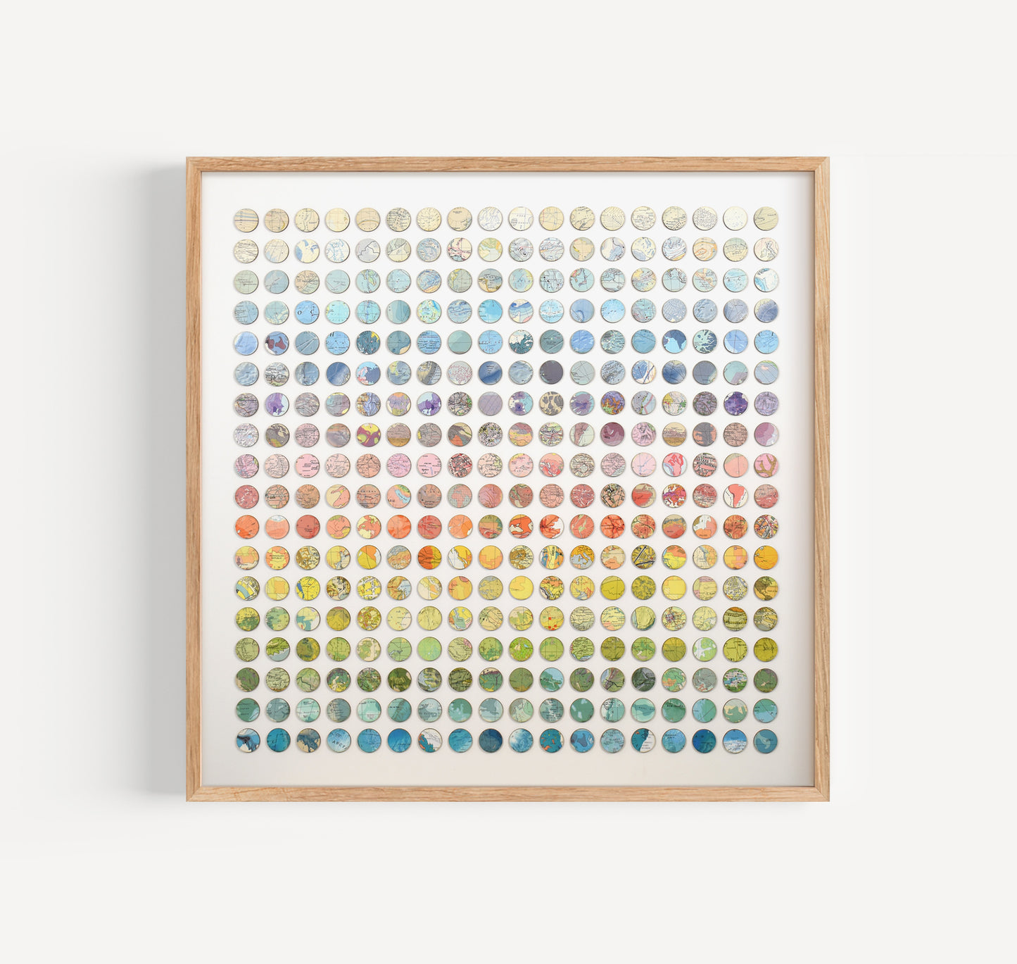 Three Hundred and Twenty Four World Map Dots Rainbow