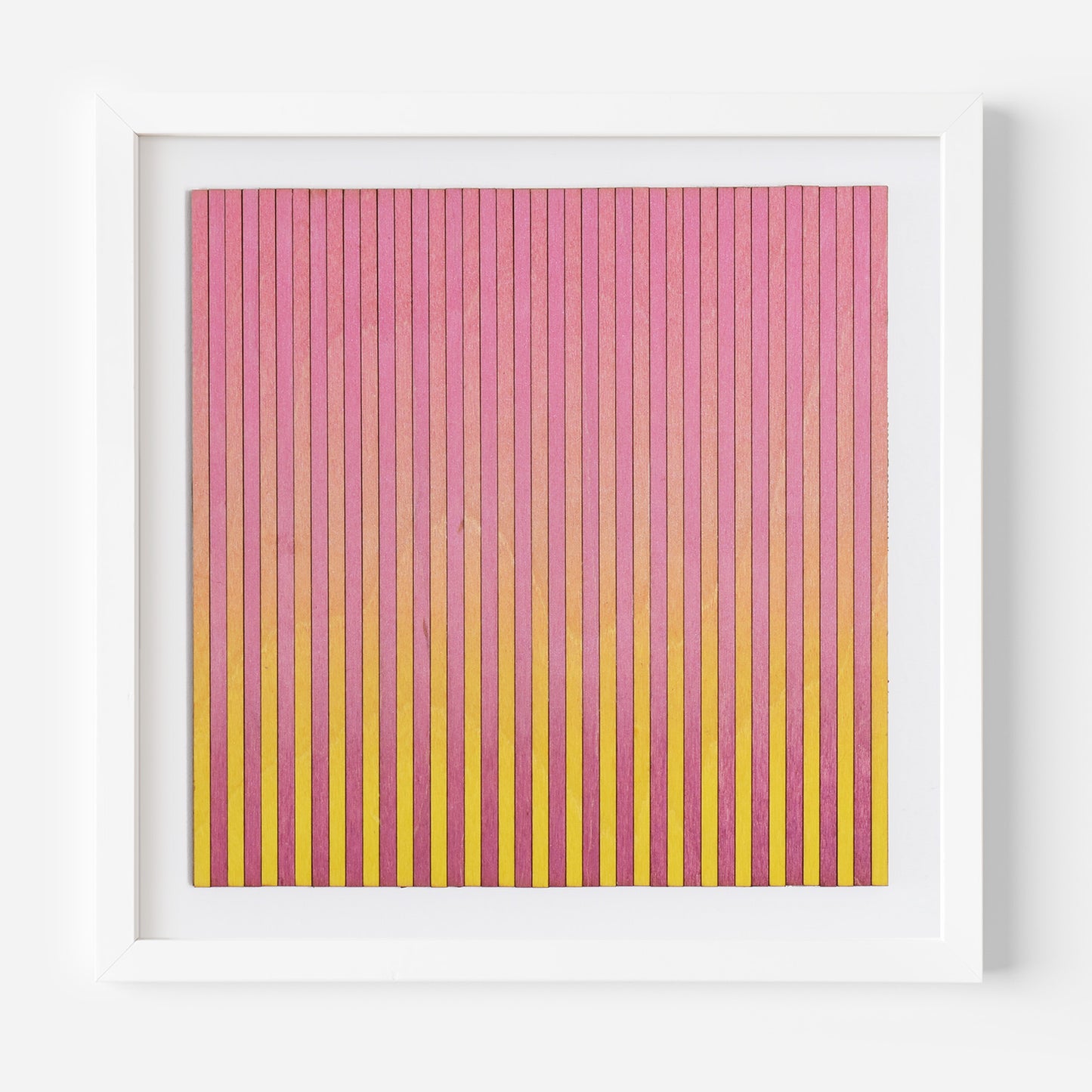 Narrow Stripe Colour Study Painting, Yellow and Pink