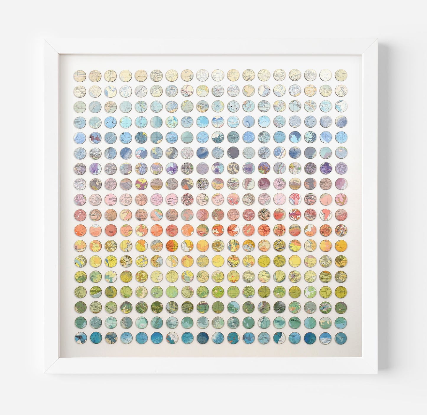 Three Hundred and Twenty Four World Map Dots Rainbow