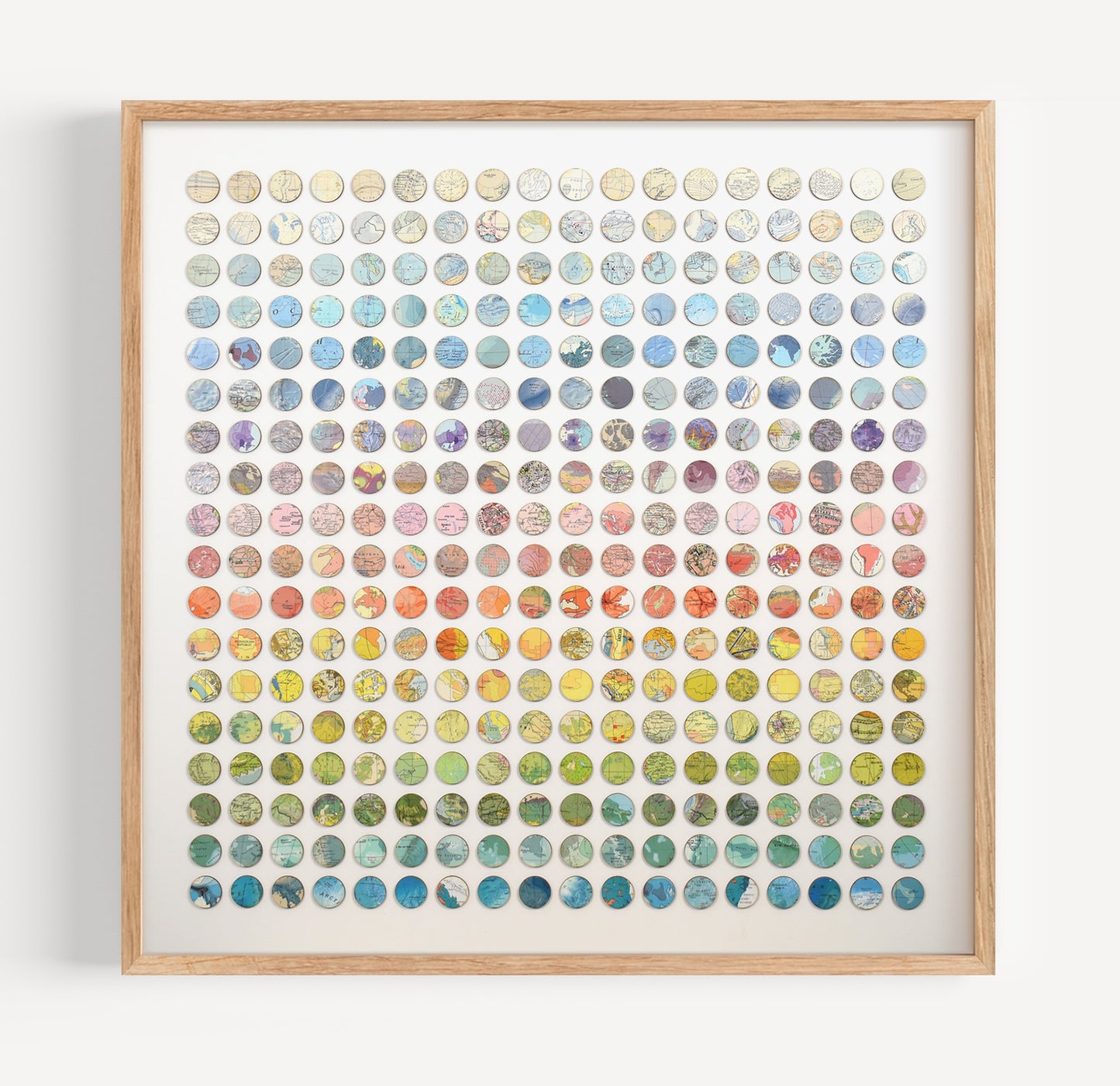 Three Hundred and Twenty Four World Map Dots Rainbow