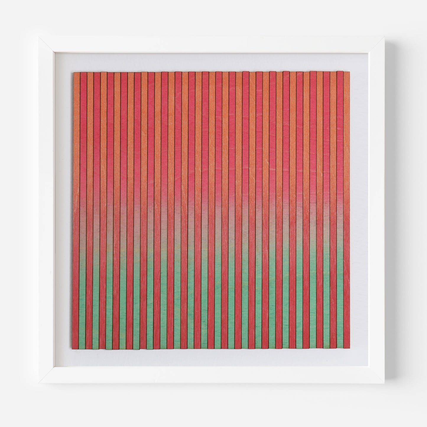 Narrow Stripe Colour Study Painting, Red and Green