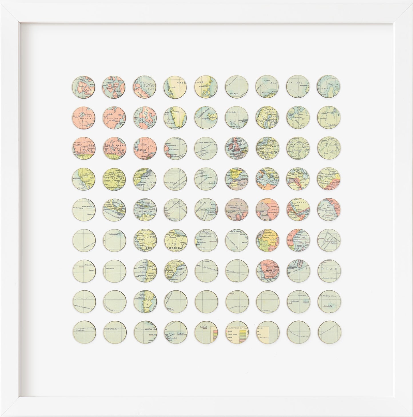 Eighty One Continuous World Map Dots Collage