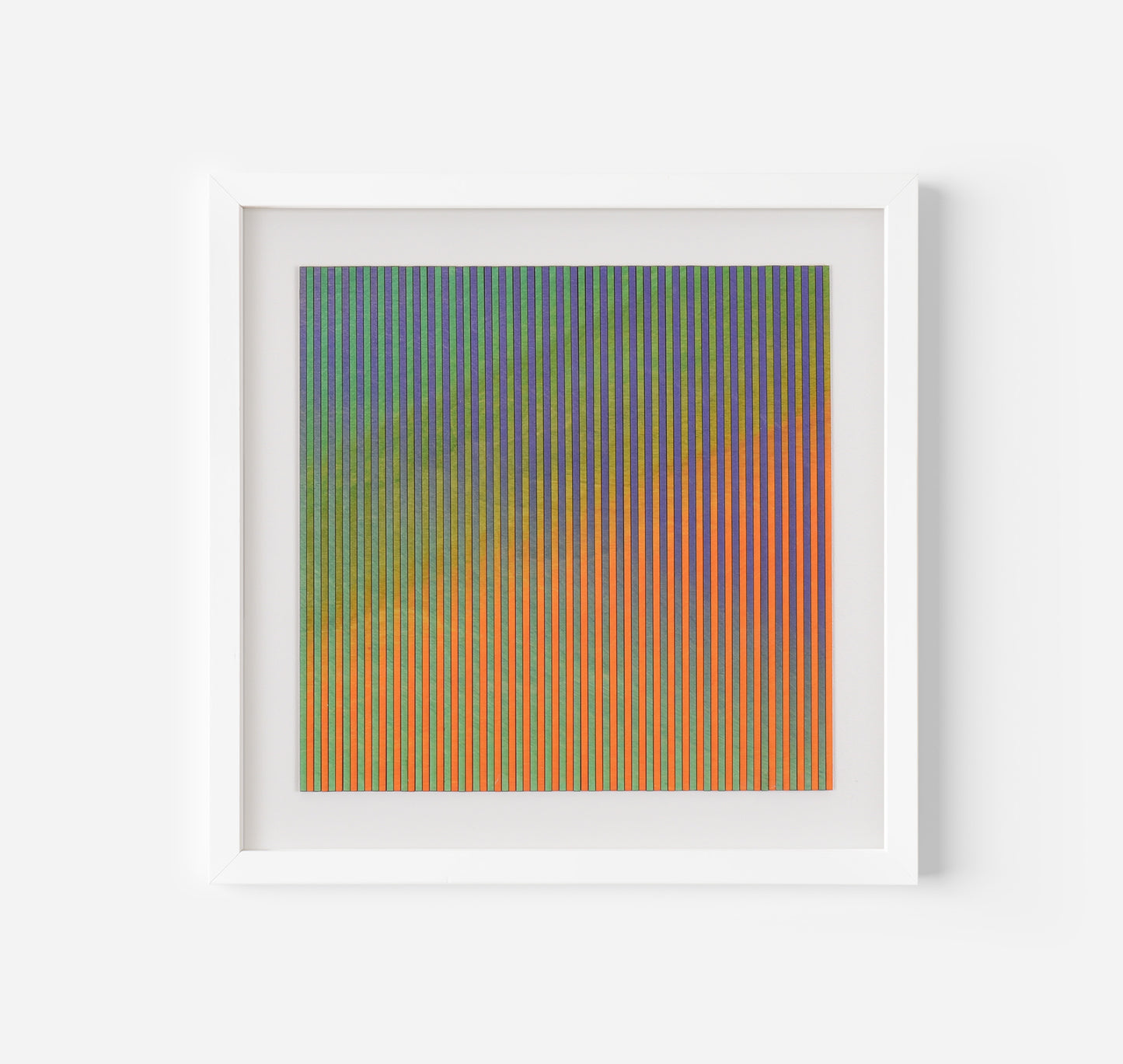 Narrow Stripe Colour Study Painting, Orange and Green