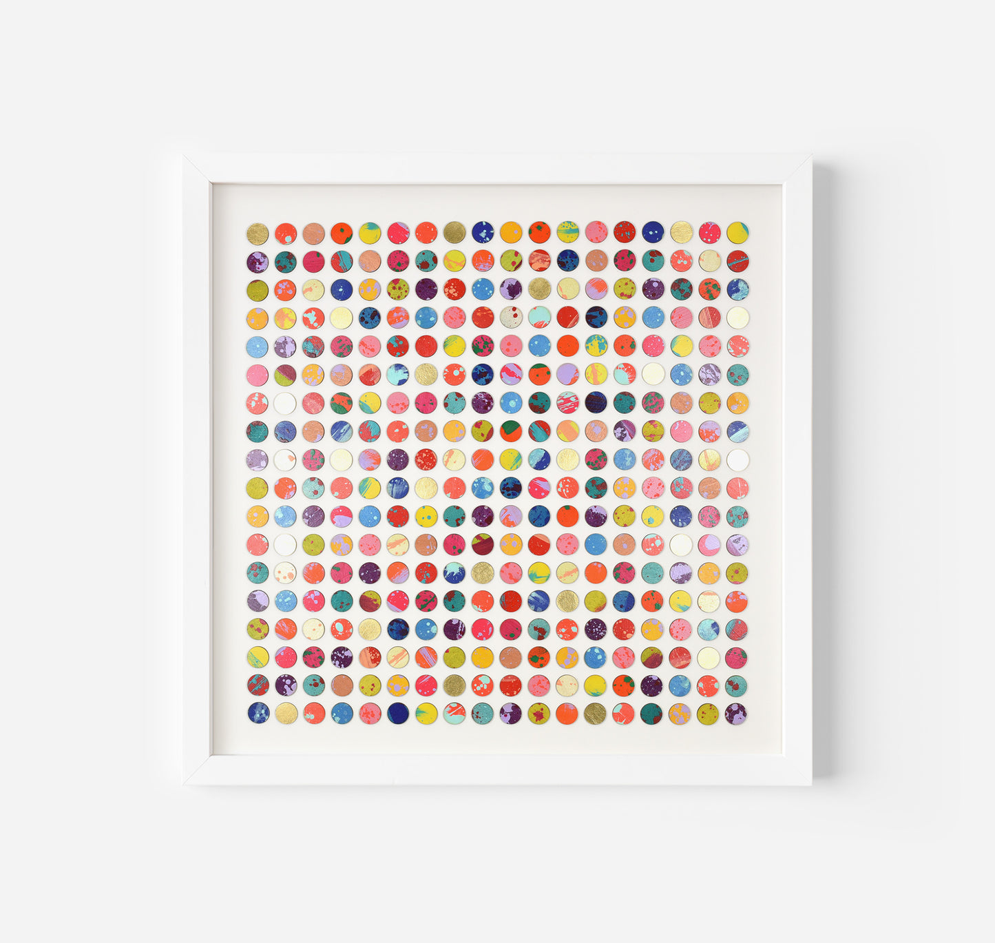 Three Hundred And Twenty Four Splash Dots Painting With Gold Leaf 2