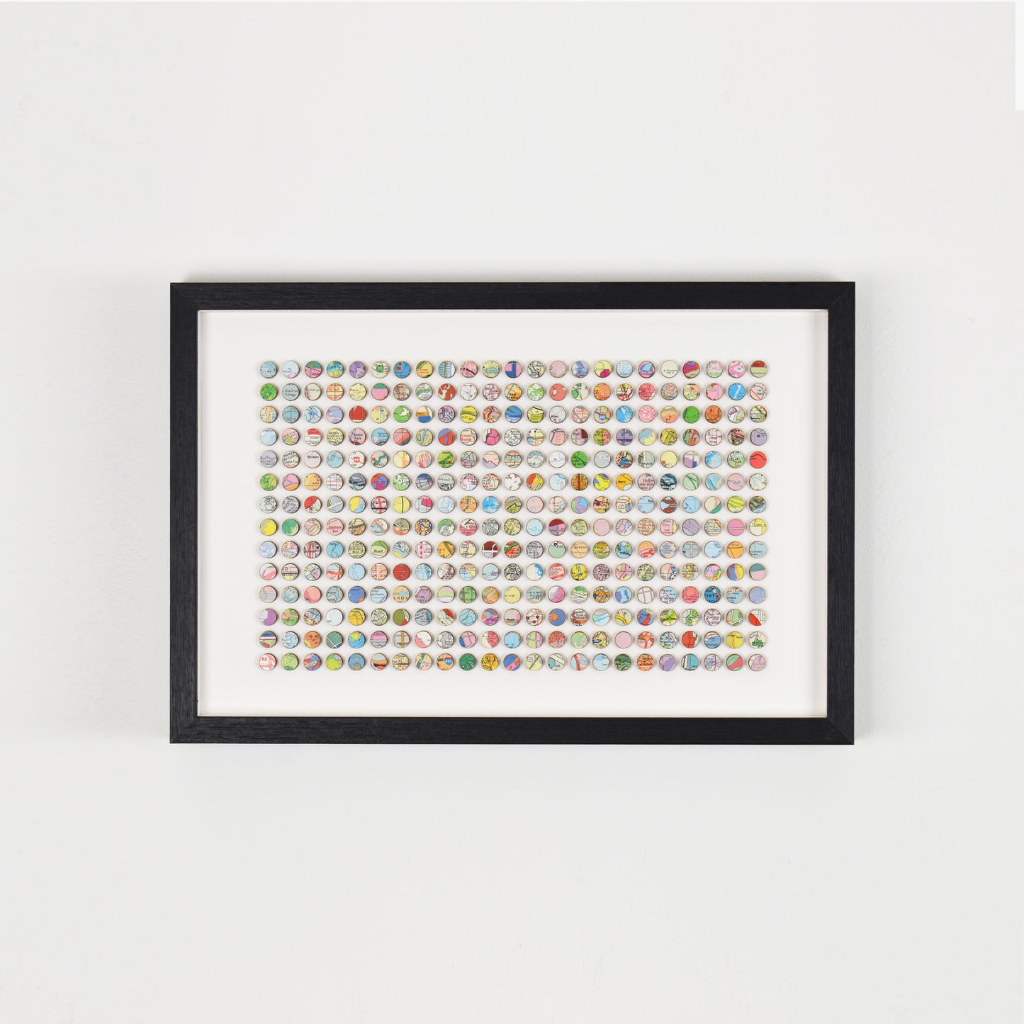 Three Hundred and Twenty Two World Map Dots Collage, Bright
