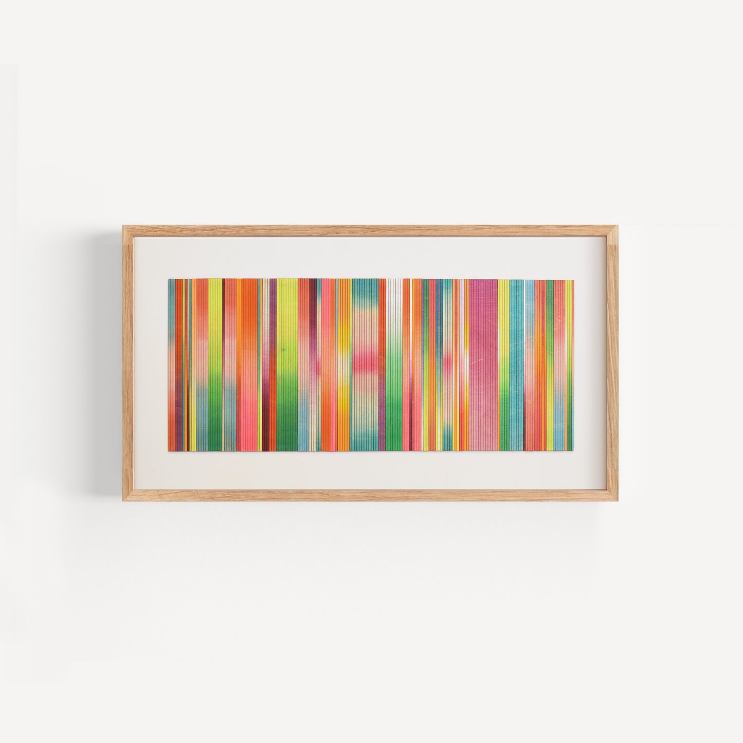 Irregular Stripe Colour Study Painting, Landscape Red Ombre