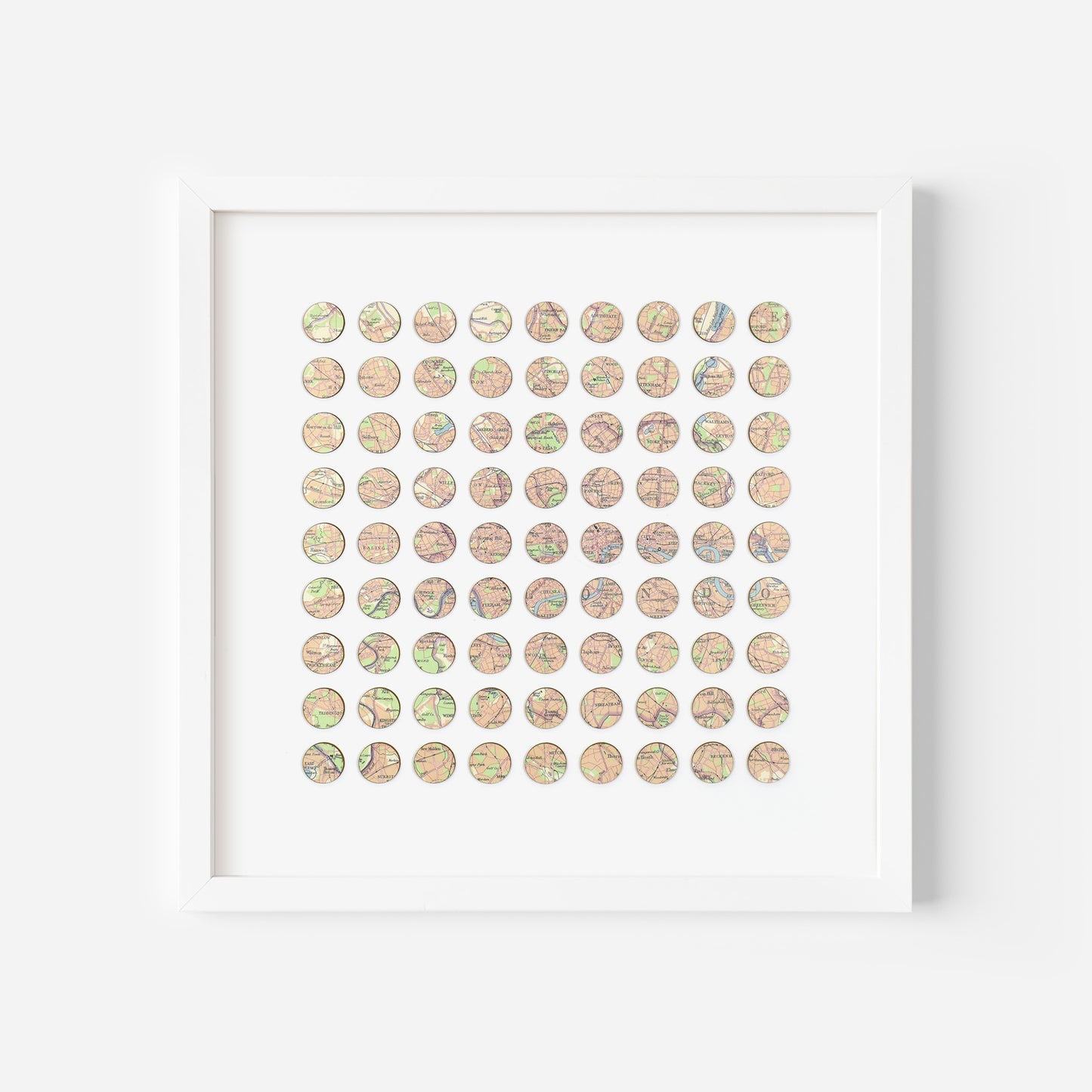 Eighty One Pink London Map Dots Collage