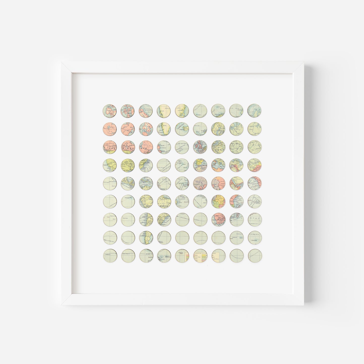 Eighty One Continuous World Map Dots Collage