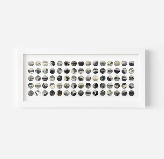 Seventy Five Monochrome Landscape Dots Collage