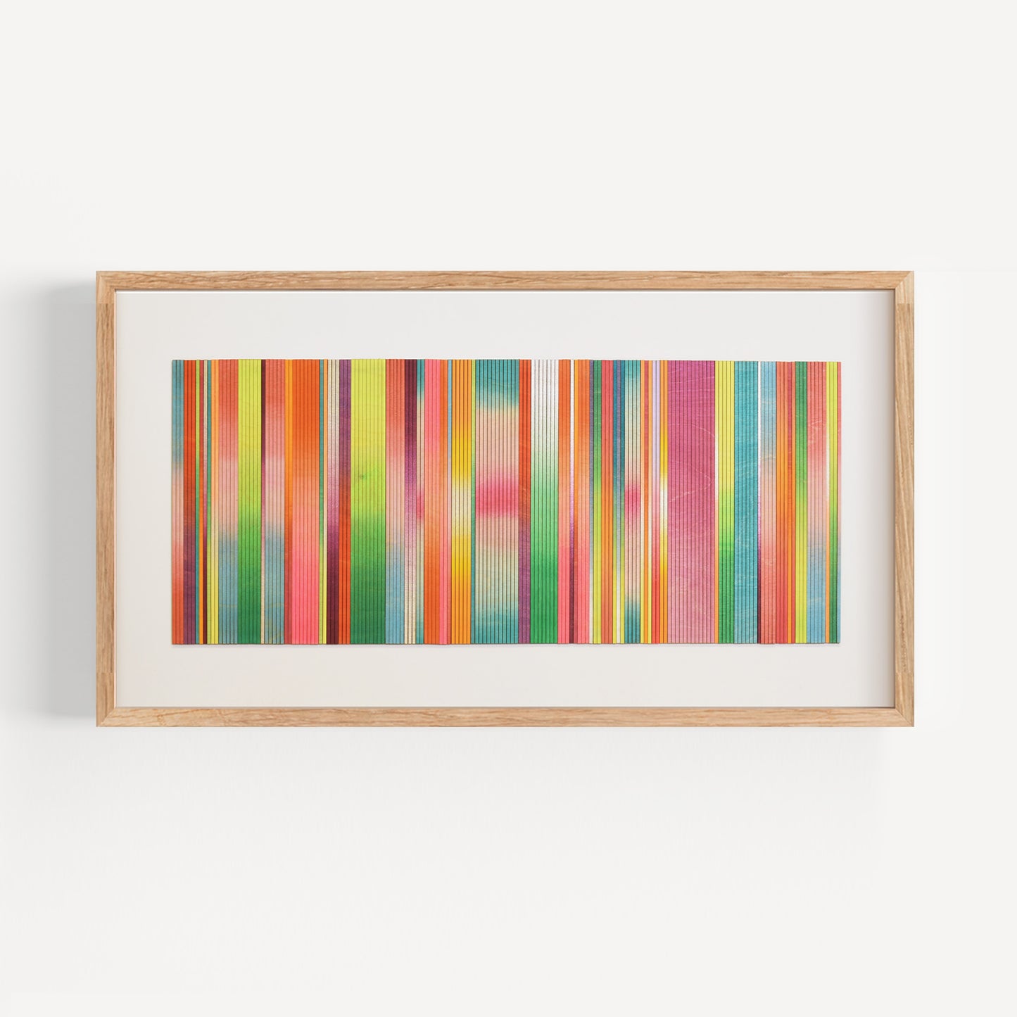 Irregular Stripe Colour Study Painting, Landscape Red Ombre