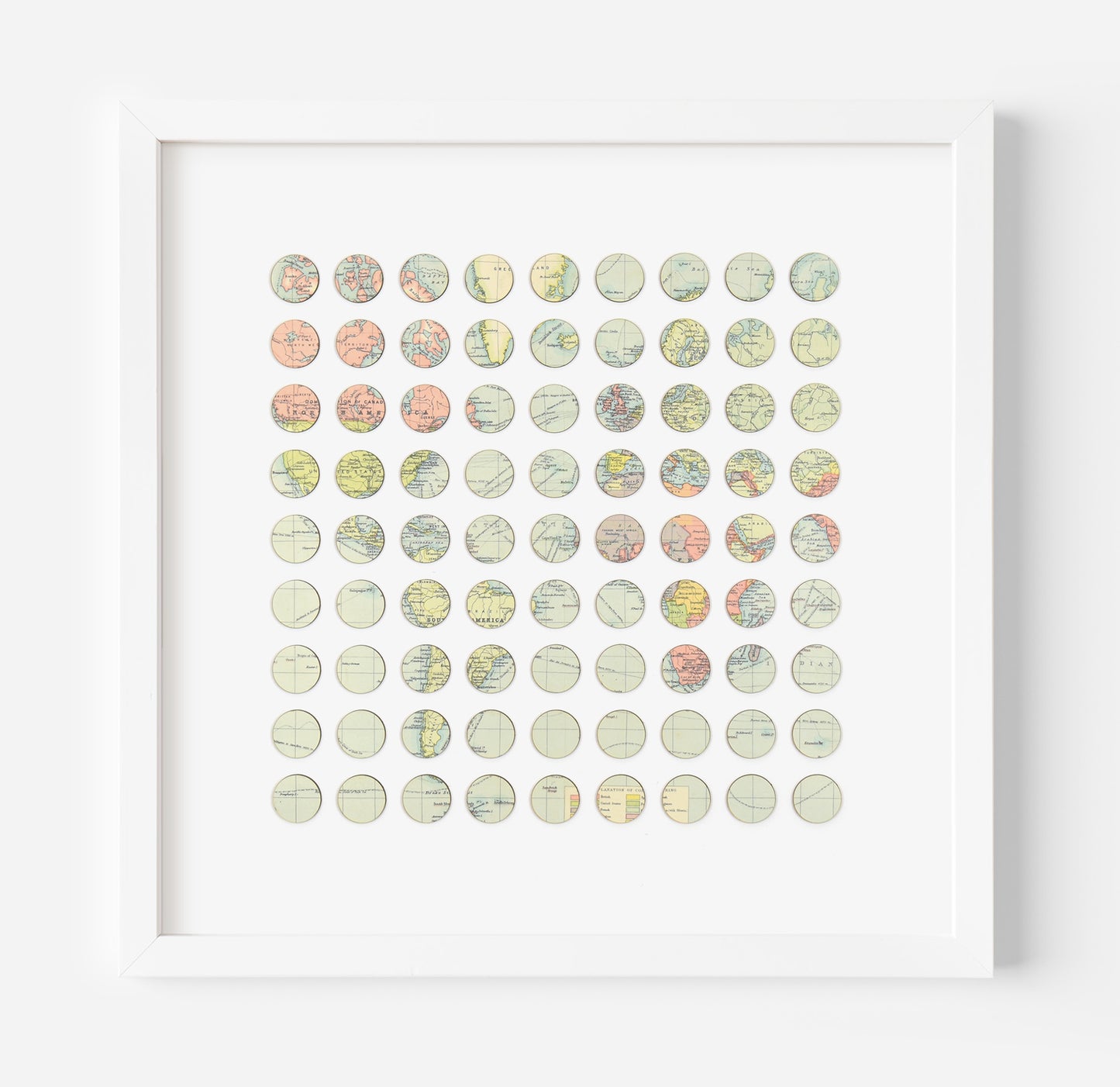 Eighty One Continuous World Map Dots Collage