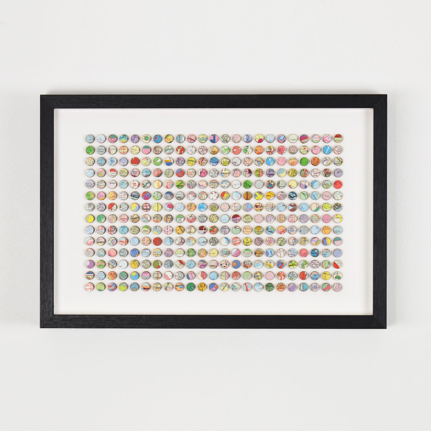 Three Hundred and Twenty Two World Map Dots Collage, Bright