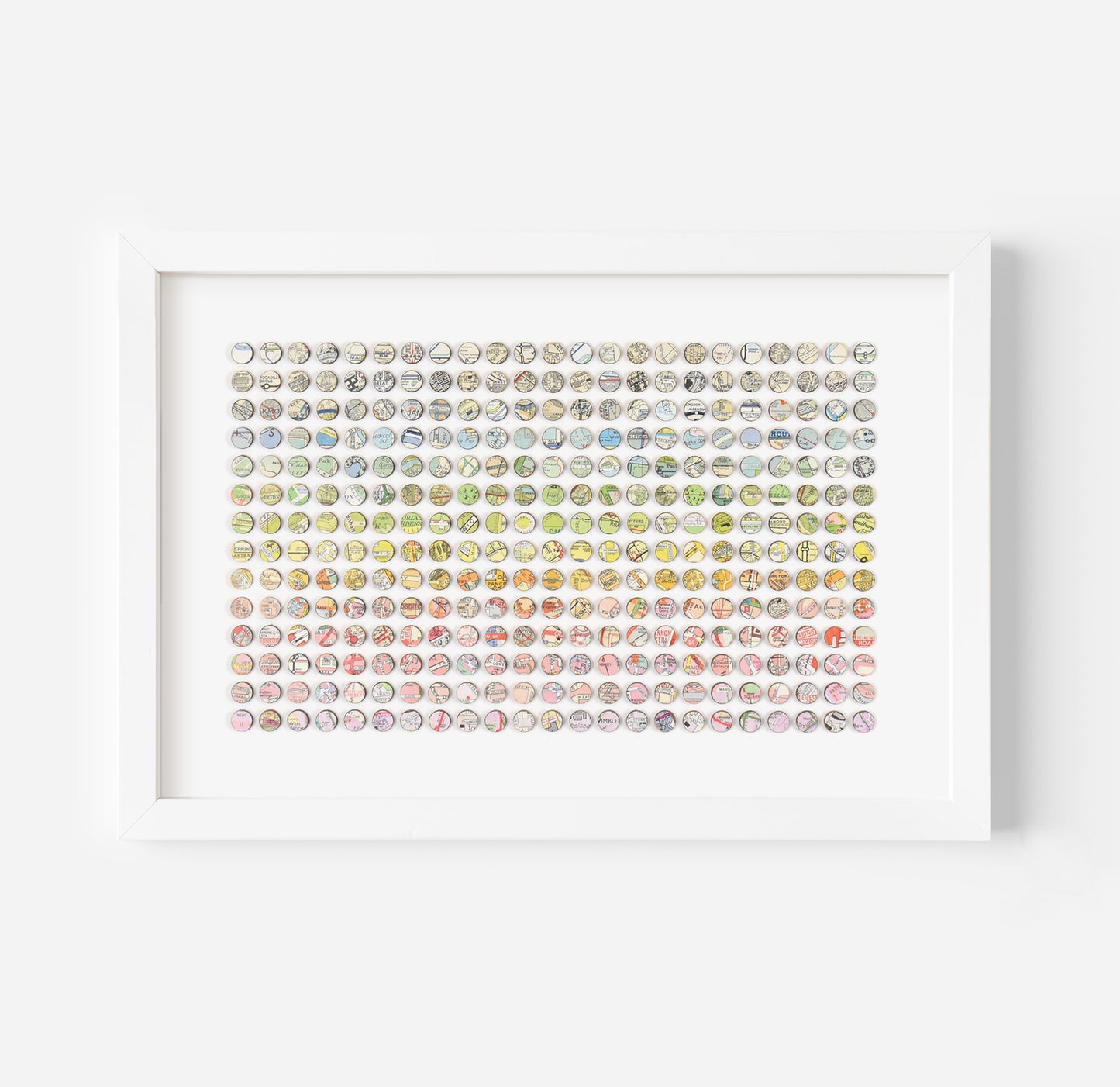 Three Hundred and Twenty Two London Map Dots Rainbow Collage