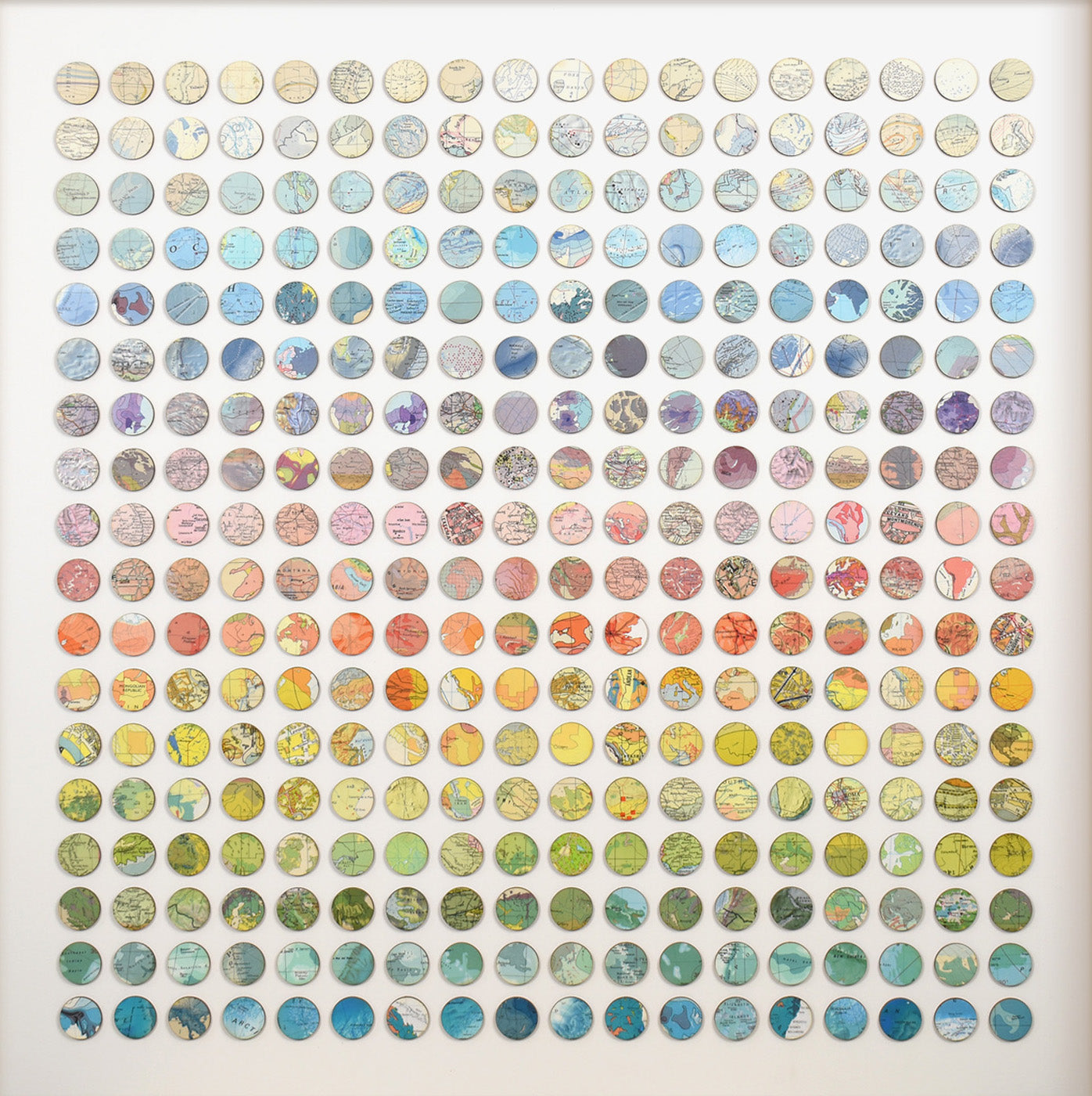 Three Hundred and Twenty Four World Map Dots Rainbow