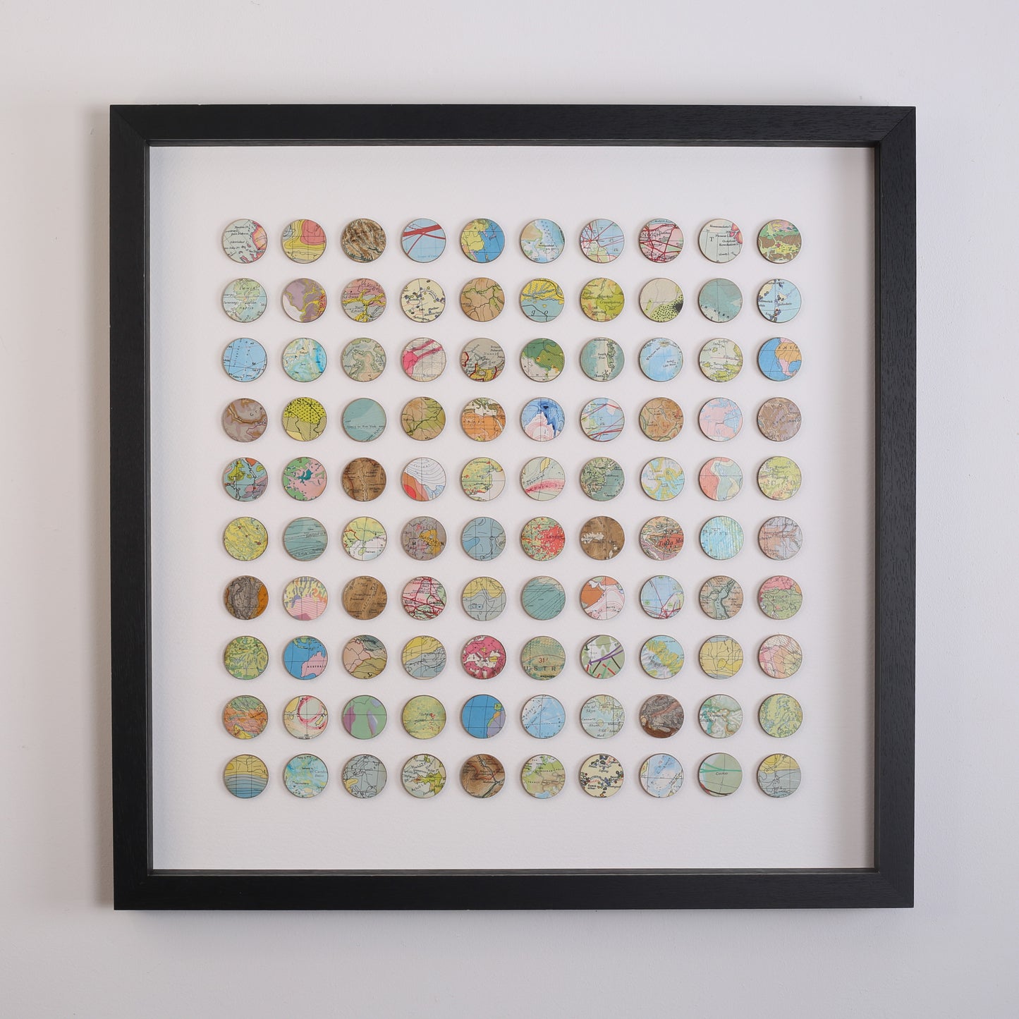 One Hundred Map Dots Collage