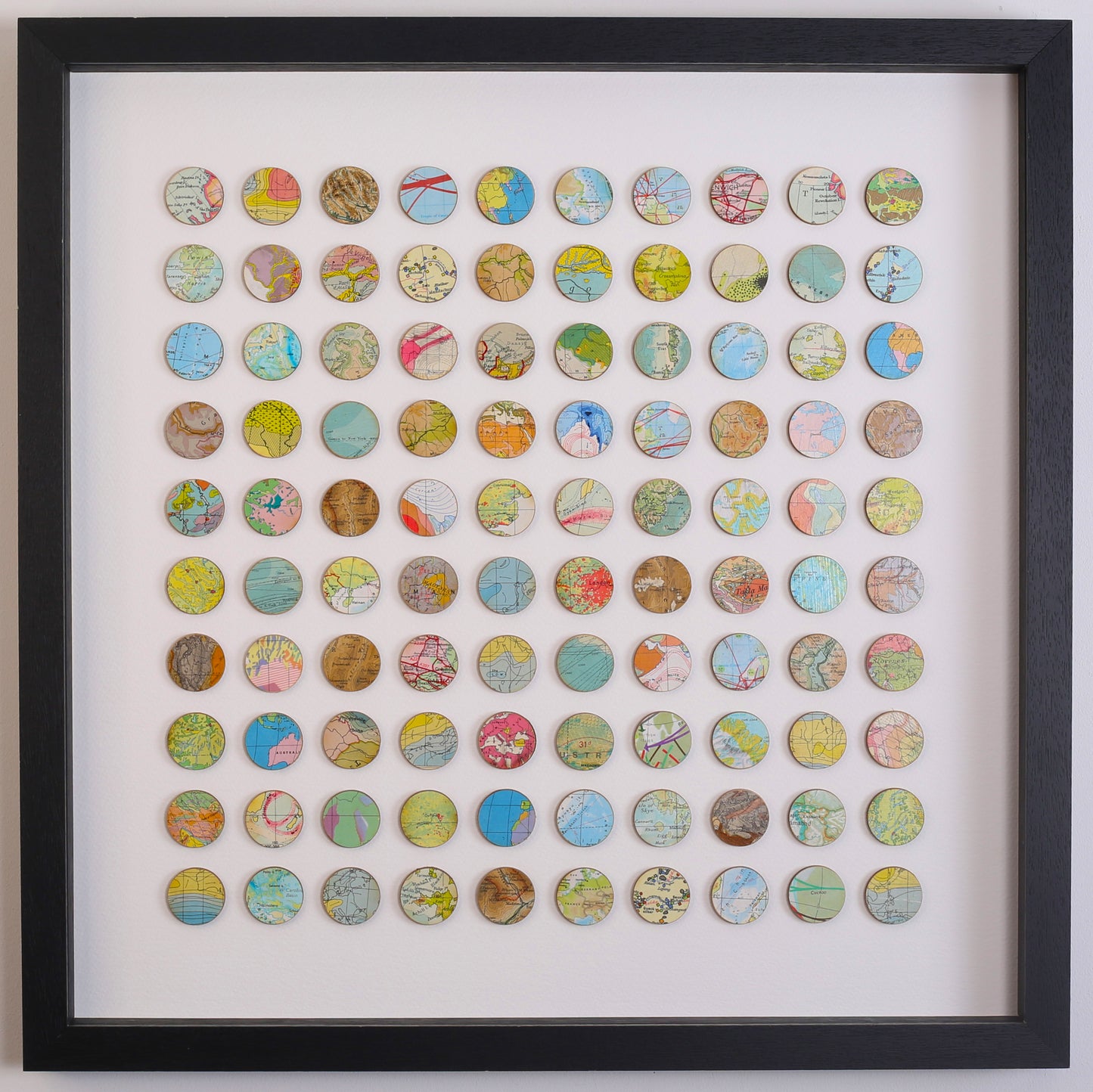 One Hundred Map Dots Collage