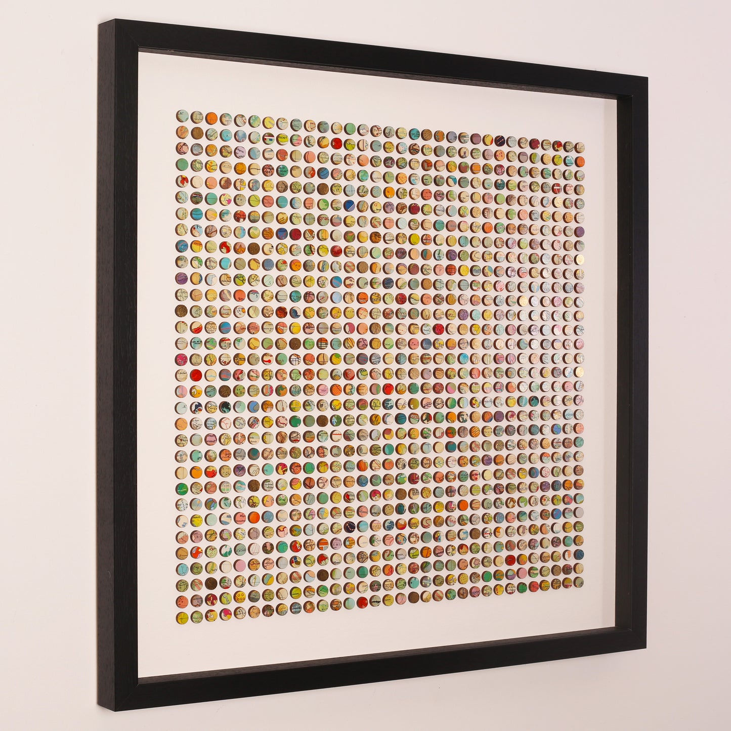 One Thousand And Twenty Four Map Dots Collage With Gold Leaf
