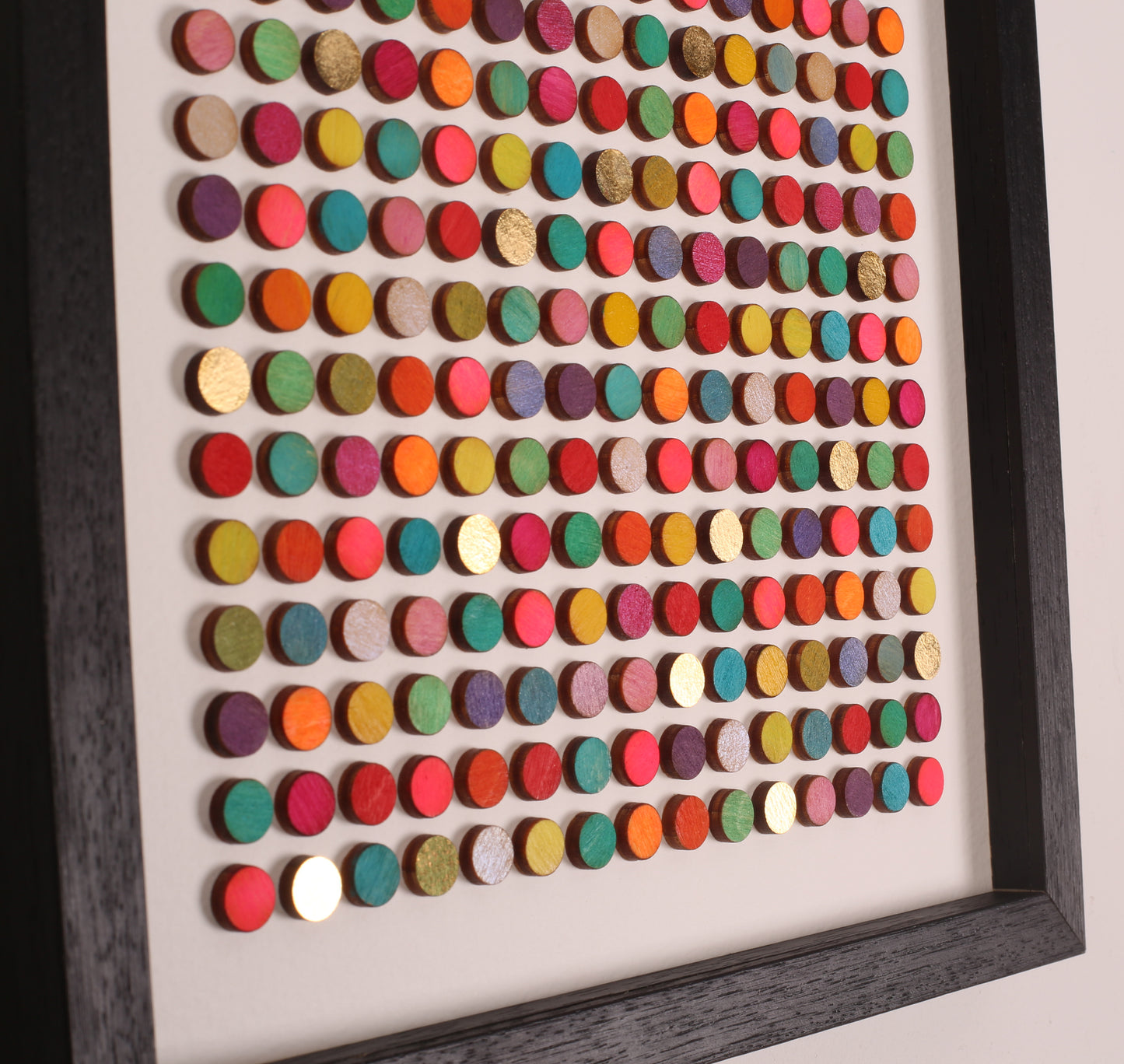 Two Hundred And Twenty Five Dots Painting With Gold Leaf