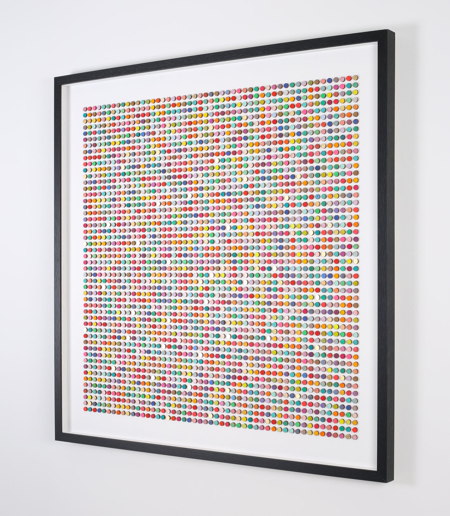 Two Thousand Five Hundred Dots Painting With Gold Leaf